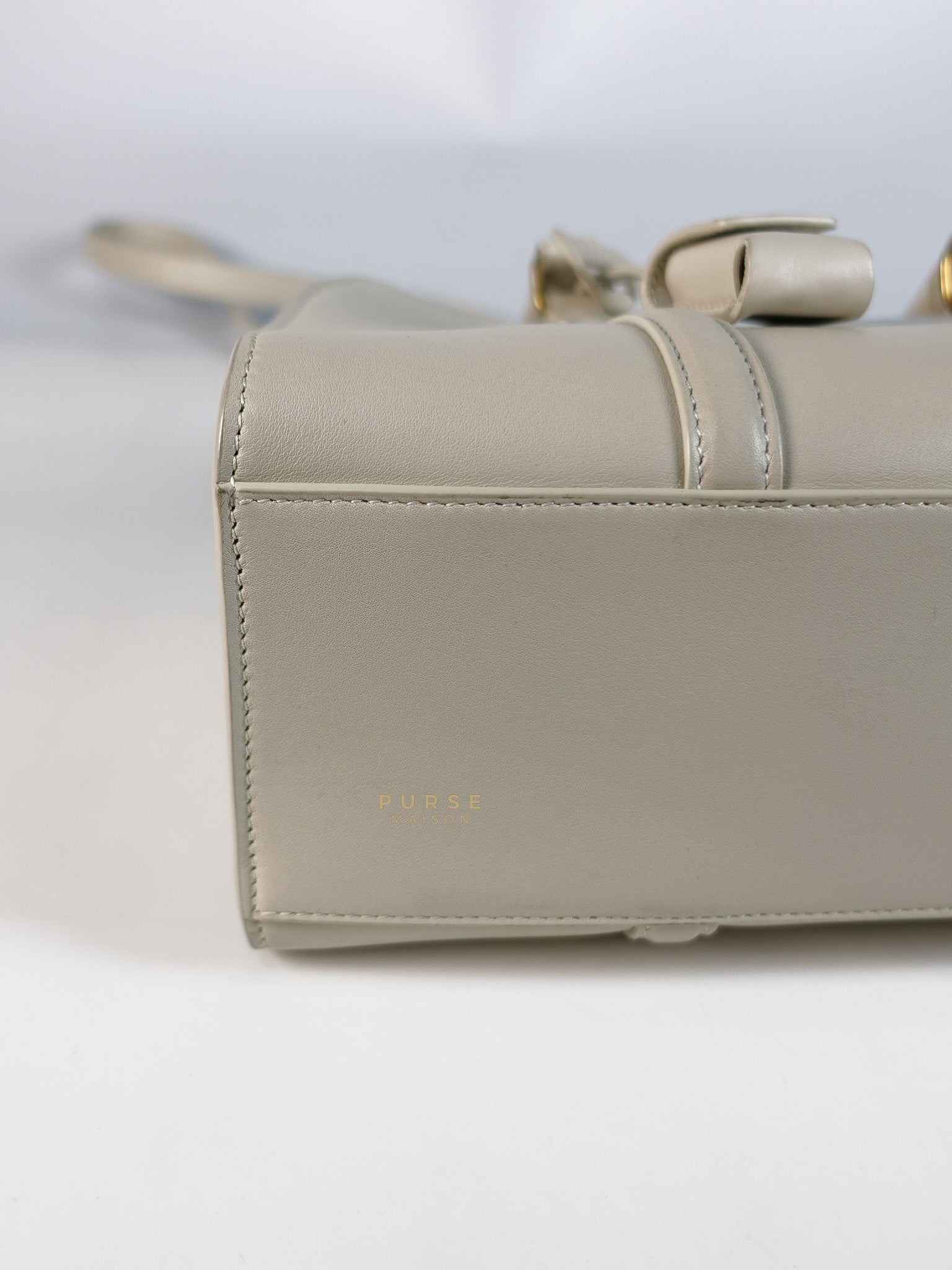Lock Baby Duffle Crossbody Bag in Cream Calfskin Leather | Purse Maison Luxury Bags Shop