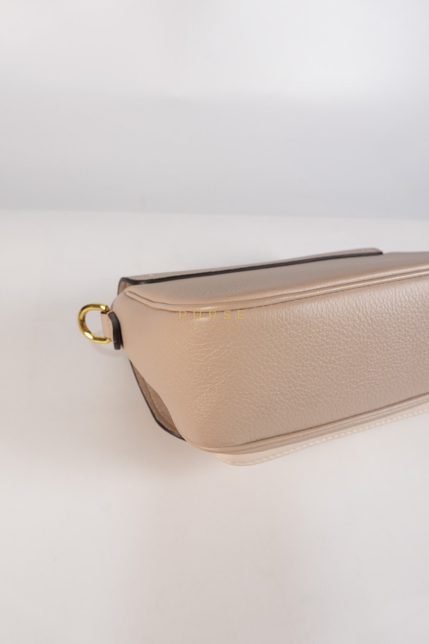 Lock Me Tender BB Bag in Beige Grained Calfskin Leather & Gold Hardware Microchip | Purse Maison Luxury Bags Shop