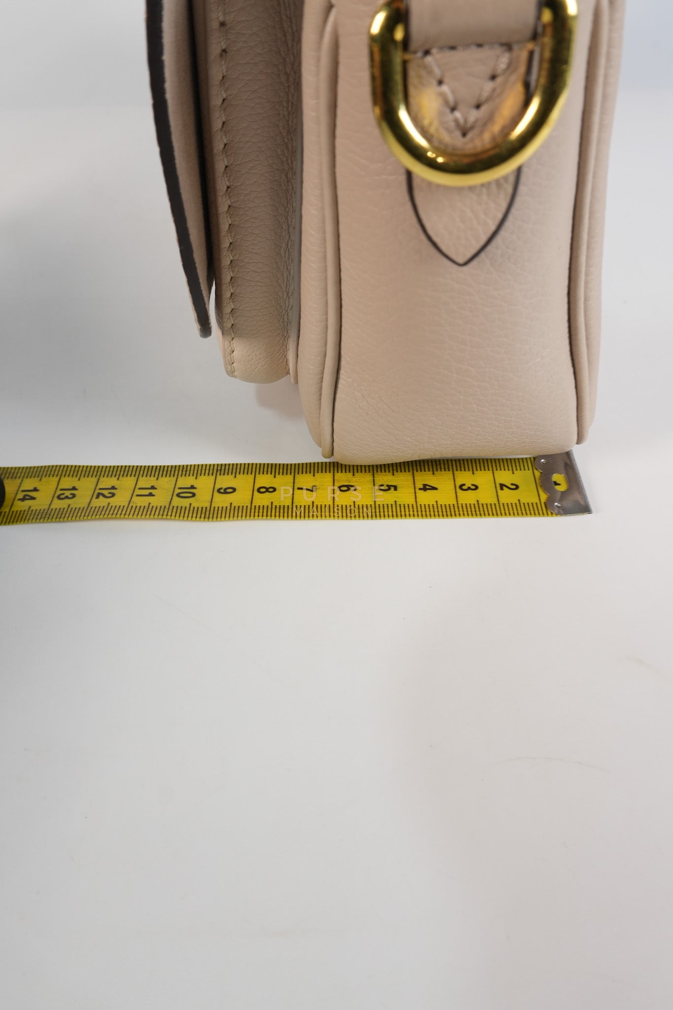 Lock Me Tender BB Bag in Beige Grained Calfskin Leather & Gold Hardware Microchip | Purse Maison Luxury Bags Shop