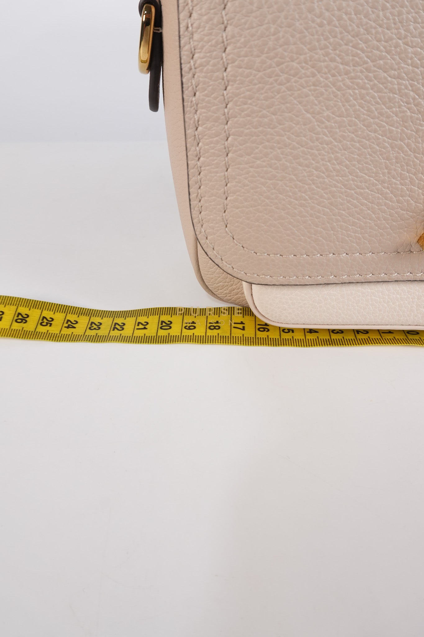 Lock Me Tender BB Bag in Beige Grained Calfskin Leather & Gold Hardware Microchip | Purse Maison Luxury Bags Shop