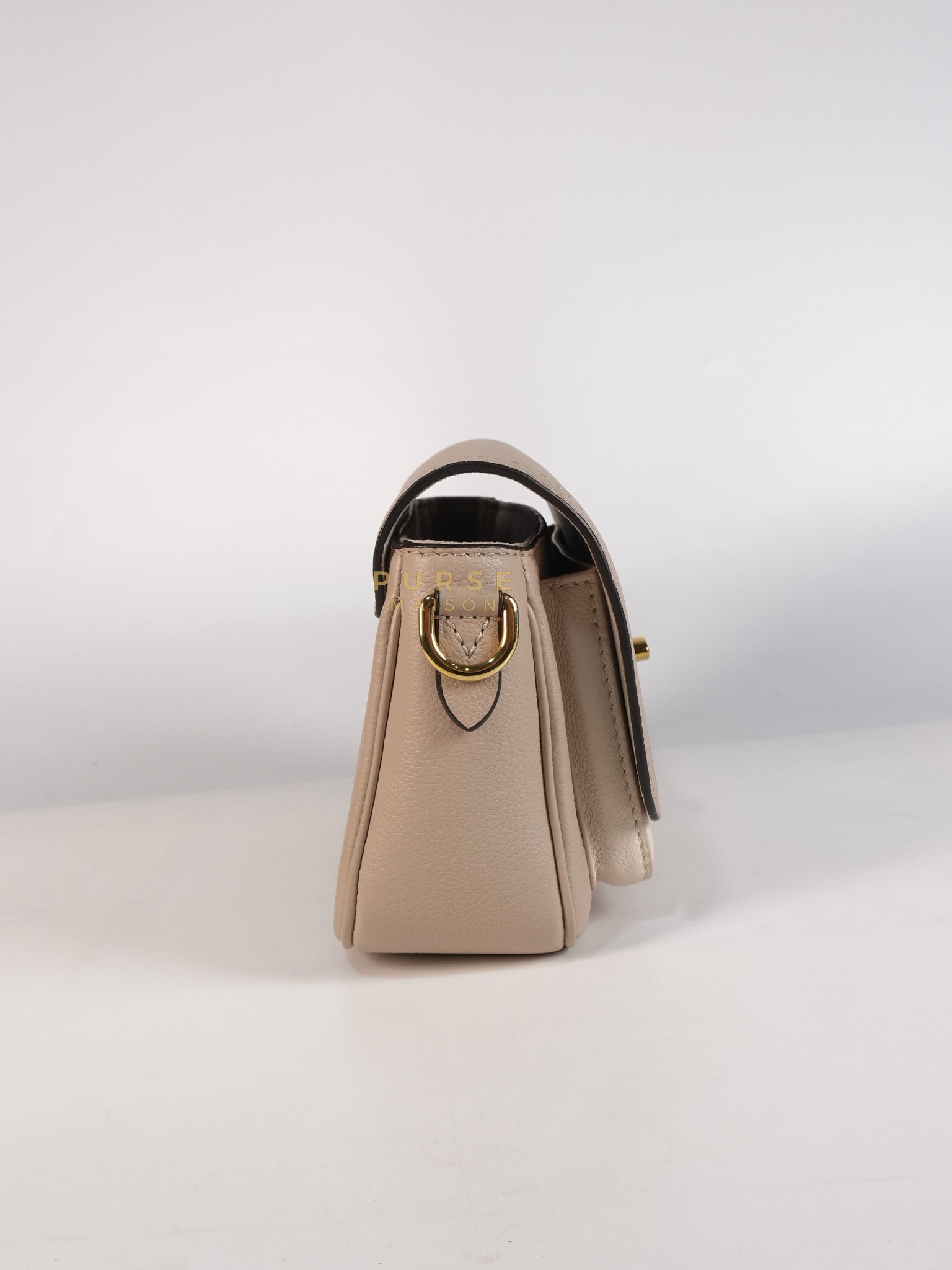 Lock Me Tender BB Bag in Beige Grained Calfskin Leather & Gold Hardware Microchip | Purse Maison Luxury Bags Shop