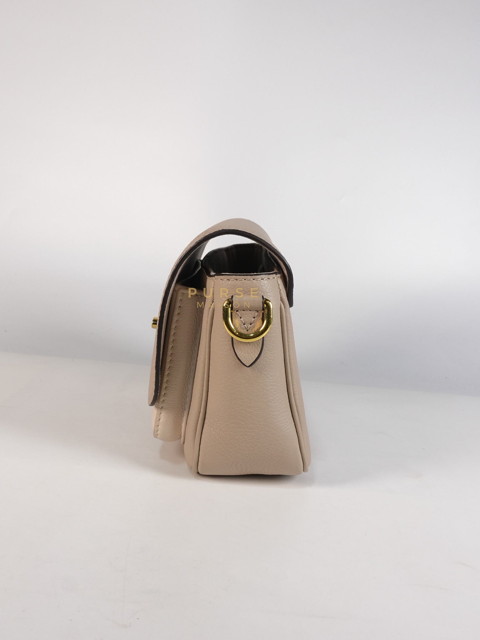 Lock Me Tender BB Bag in Beige Grained Calfskin Leather & Gold Hardware Microchip | Purse Maison Luxury Bags Shop