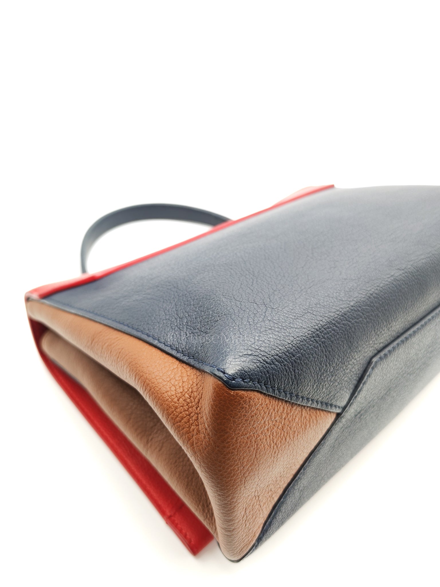 LockMe II 2 Way Handbag Red/Brown/Navy Silver Hardware (Microchip) | Purse Maison Luxury Bags Shop