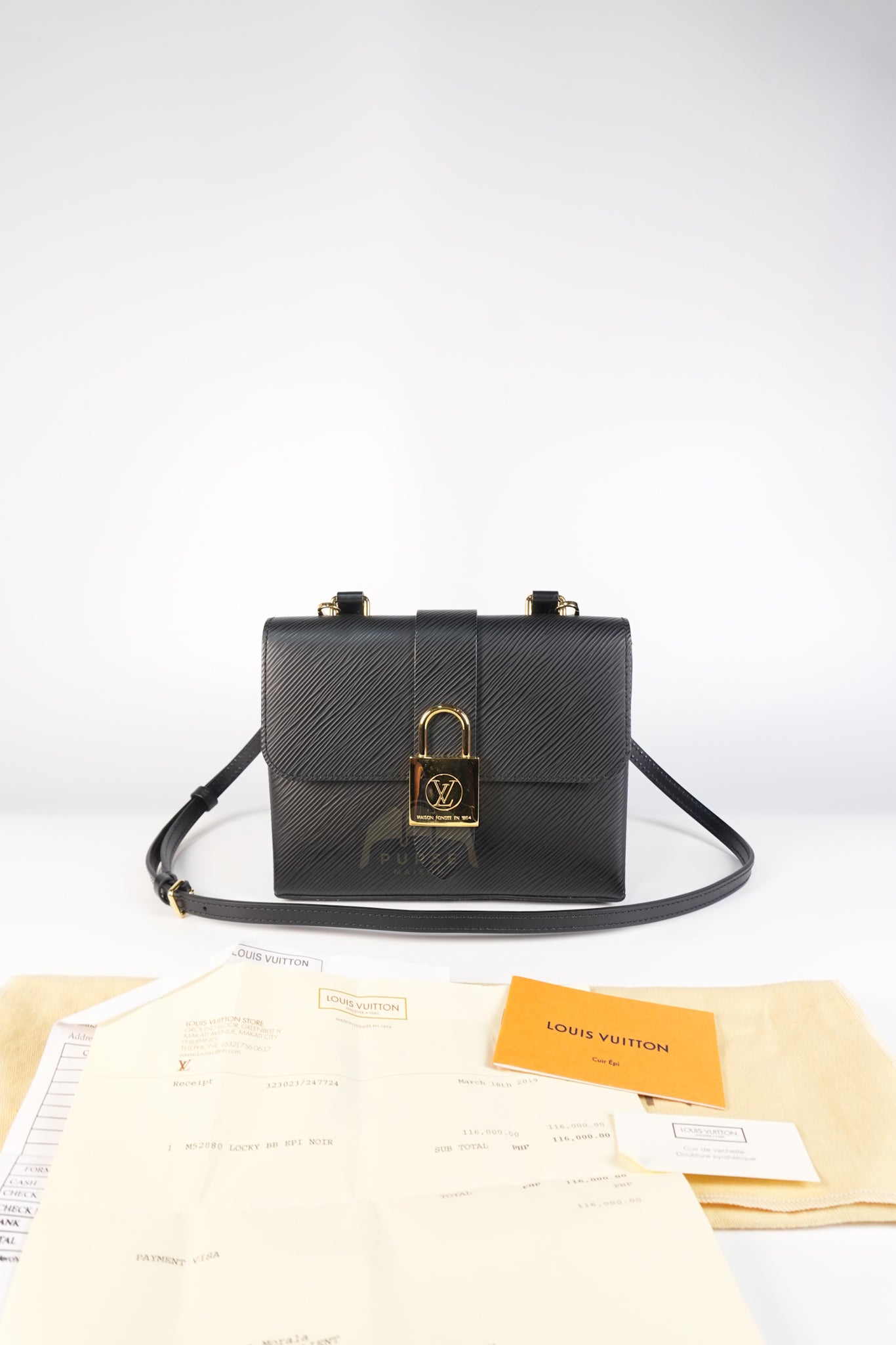 Locky BB in Black Epi Leather and Gold Hardware (Date Code: FL0189) | Purse Maison Luxury Bags Shop