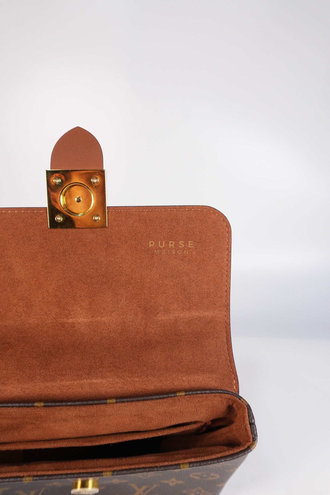 Locky BB Monogram Canvas and Smooth Brown Leather (Microchip) | Purse Maison Luxury Bags Shop