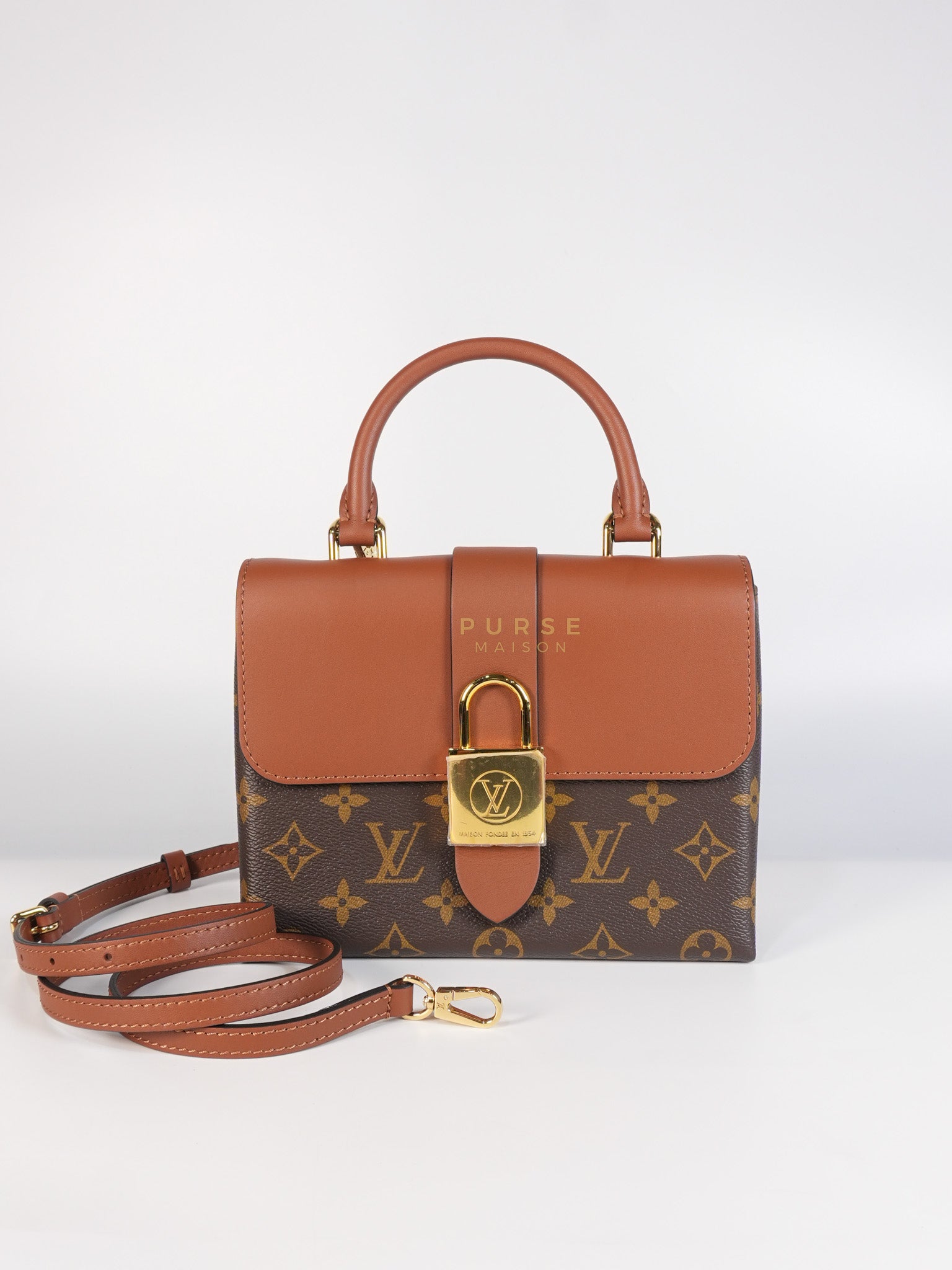 Locky BB Monogram Canvas and Smooth Brown Leather (Microchip) | Purse Maison Luxury Bags Shop