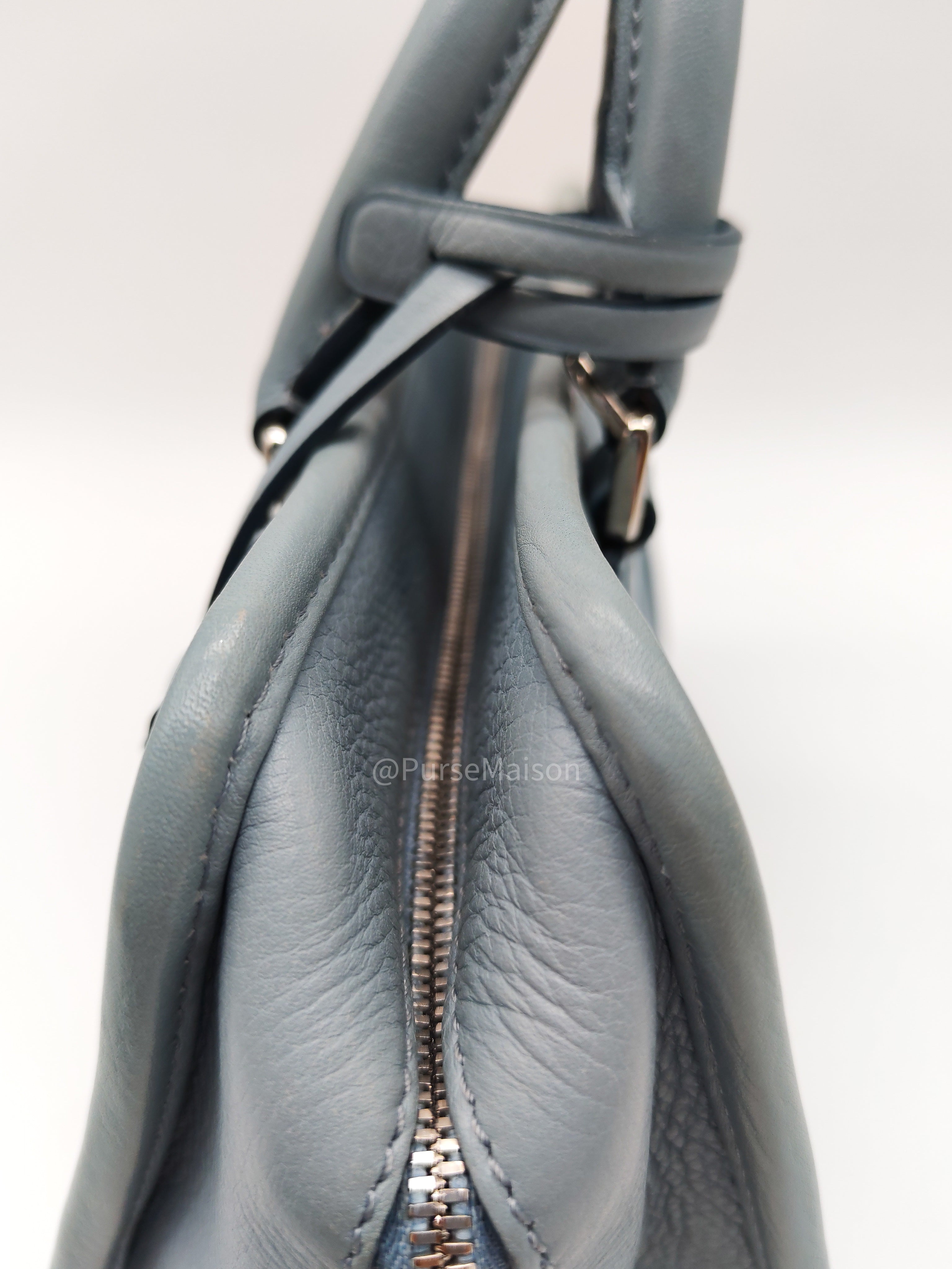 Loewe Amazon Small Stone Blue Soft Graine Calfskin Leather Shoulder Bag | Purse Maison Luxury Bags Shop