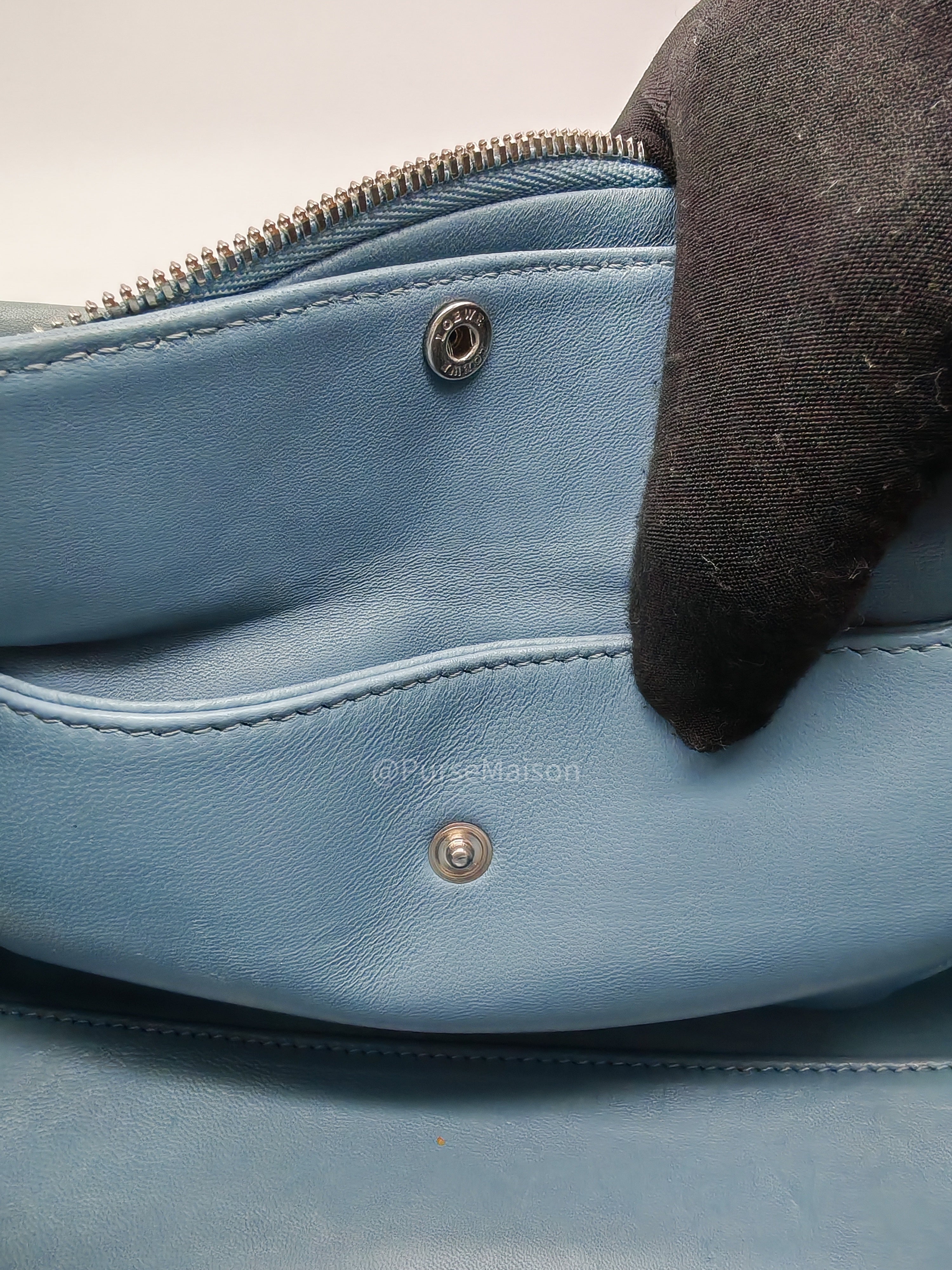 Loewe Amazon Small Stone Blue Soft Graine Calfskin Leather Shoulder Bag | Purse Maison Luxury Bags Shop