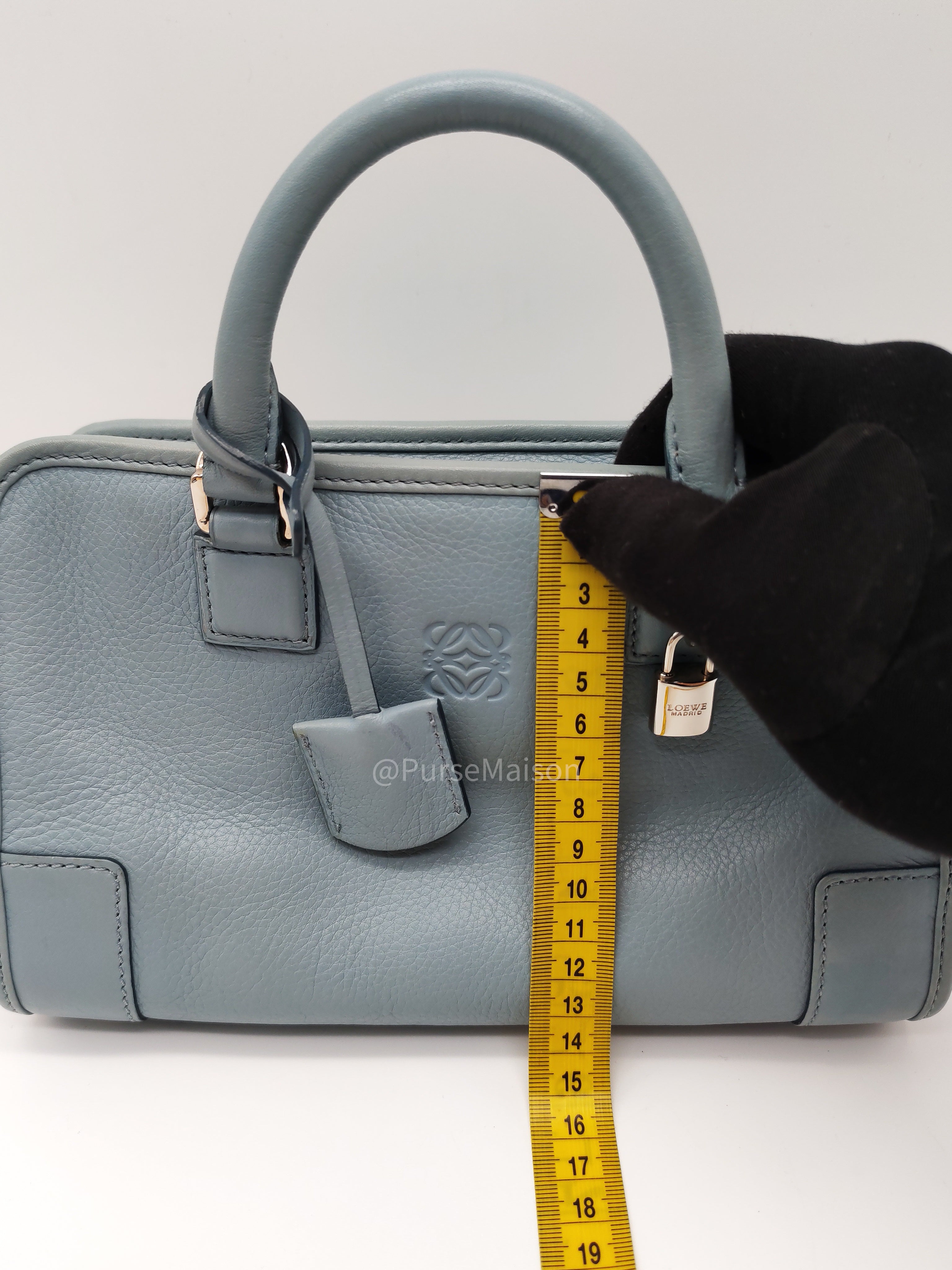 Loewe Amazon Small Stone Blue Soft Graine Calfskin Leather Shoulder Bag | Purse Maison Luxury Bags Shop