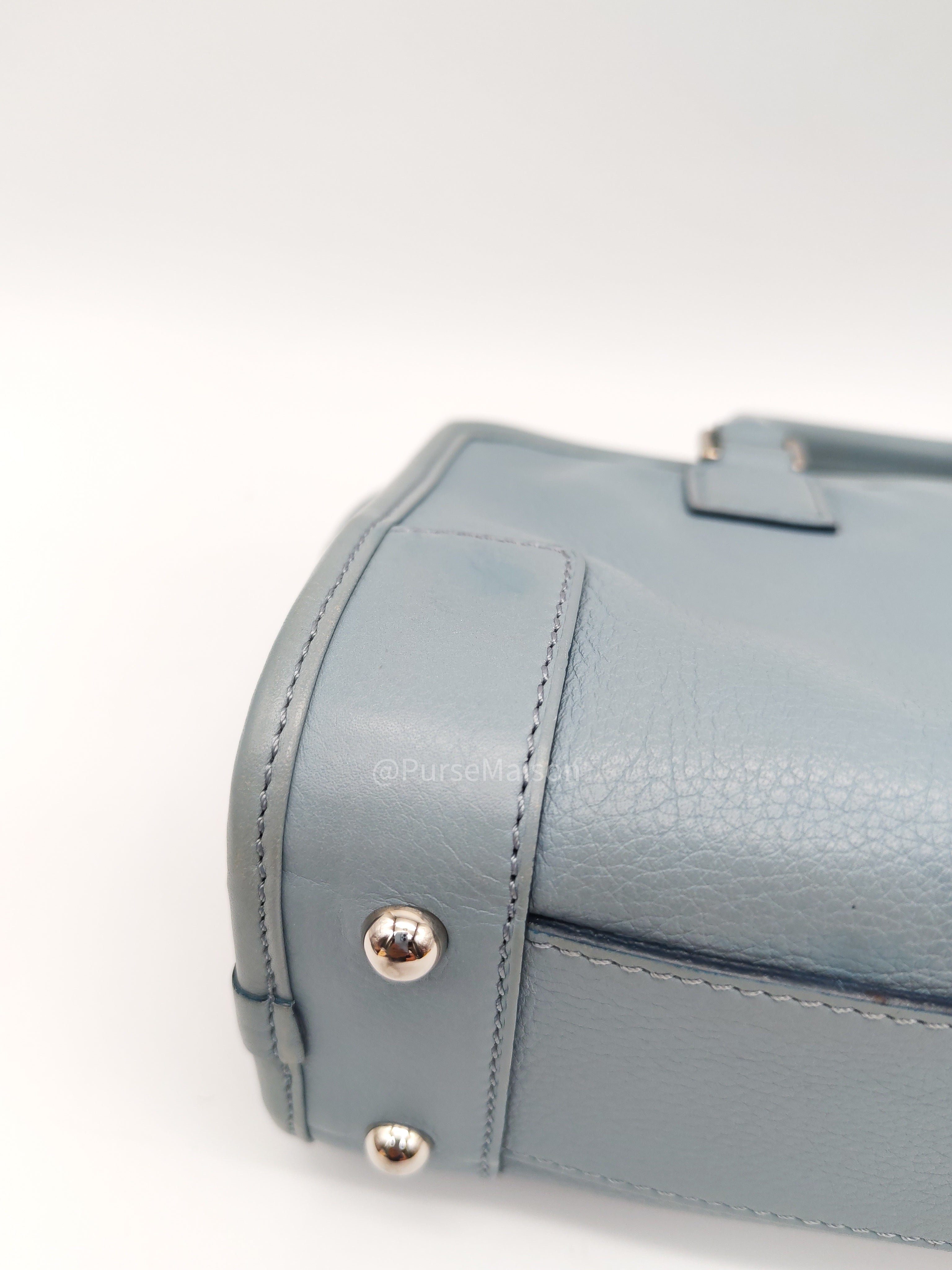 Loewe Amazon Small Stone Blue Soft Graine Calfskin Leather Shoulder Bag | Purse Maison Luxury Bags Shop