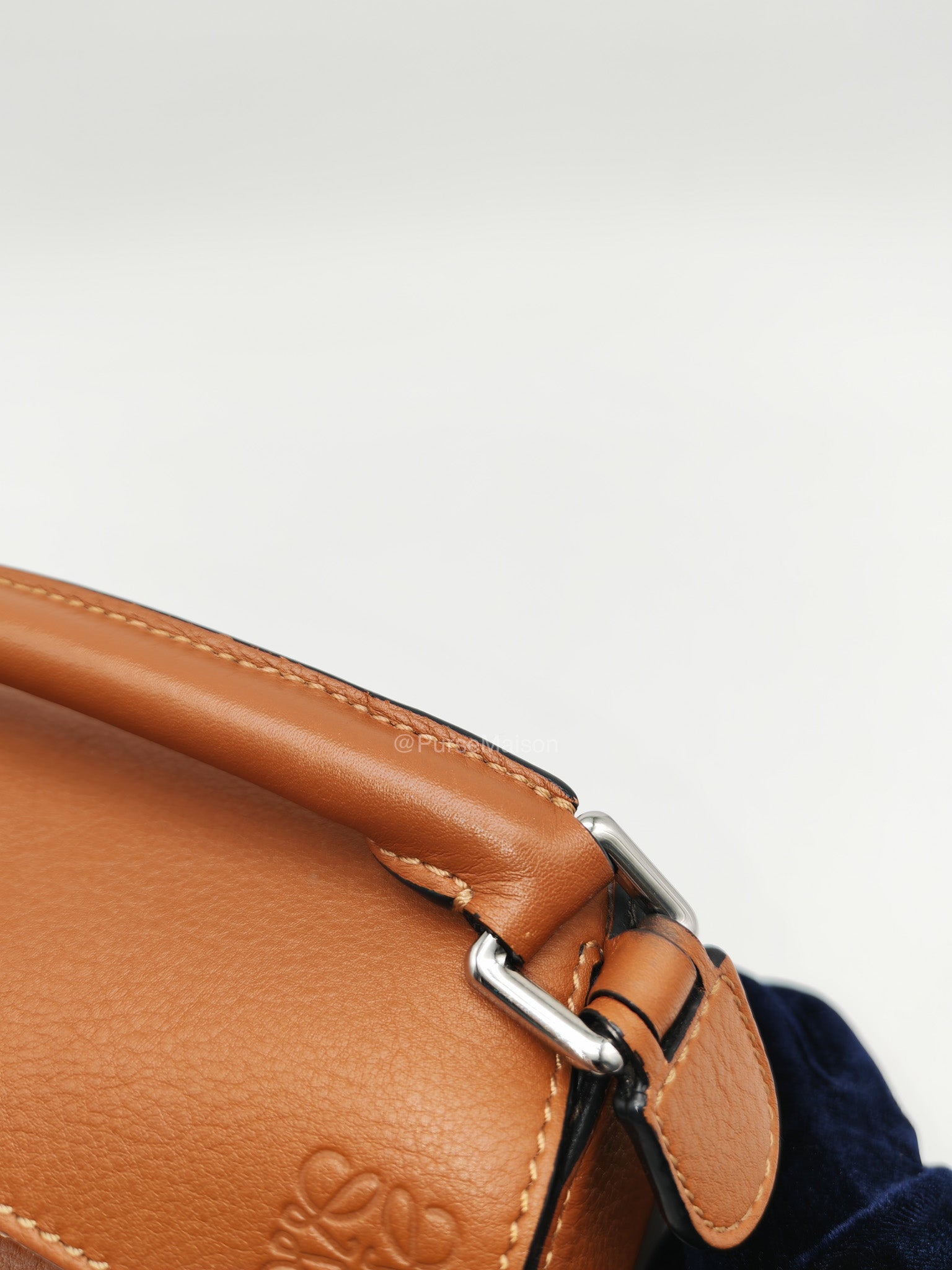 Loewe Bolso Puzzle Bag Mini in Tan Soft Grained Calfskin Silver Hardware(Old Version) | Purse Maison Luxury Bags Shop