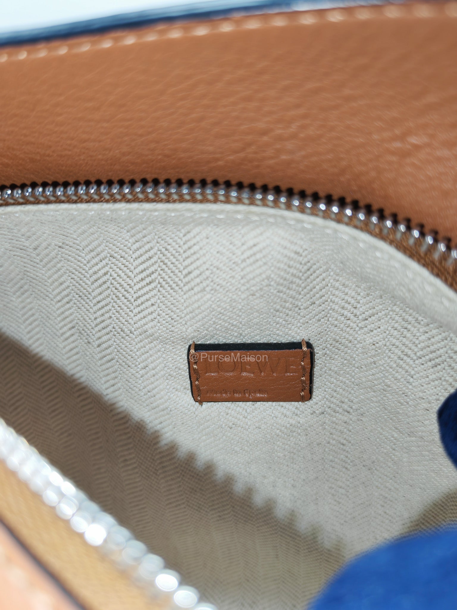 Loewe Bolso Puzzle Bag Mini in Tan Soft Grained Calfskin Silver Hardware(Old Version) | Purse Maison Luxury Bags Shop