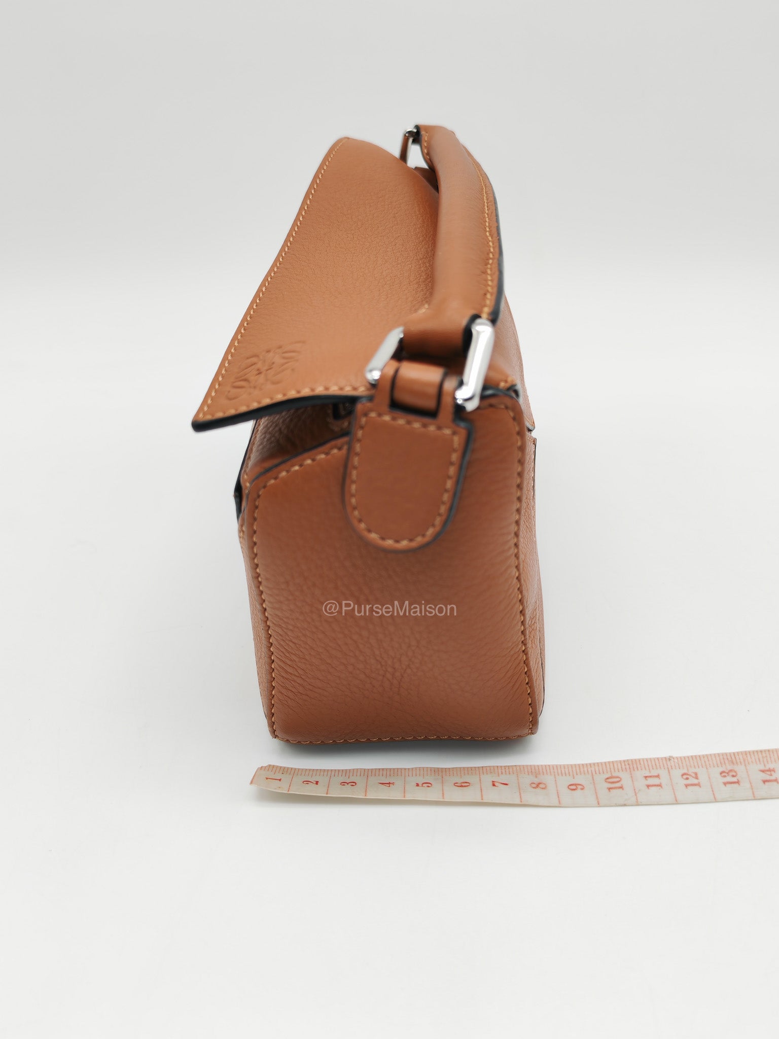 Loewe Bolso Puzzle Bag Mini in Tan Soft Grained Calfskin Silver Hardware(Old Version) | Purse Maison Luxury Bags Shop