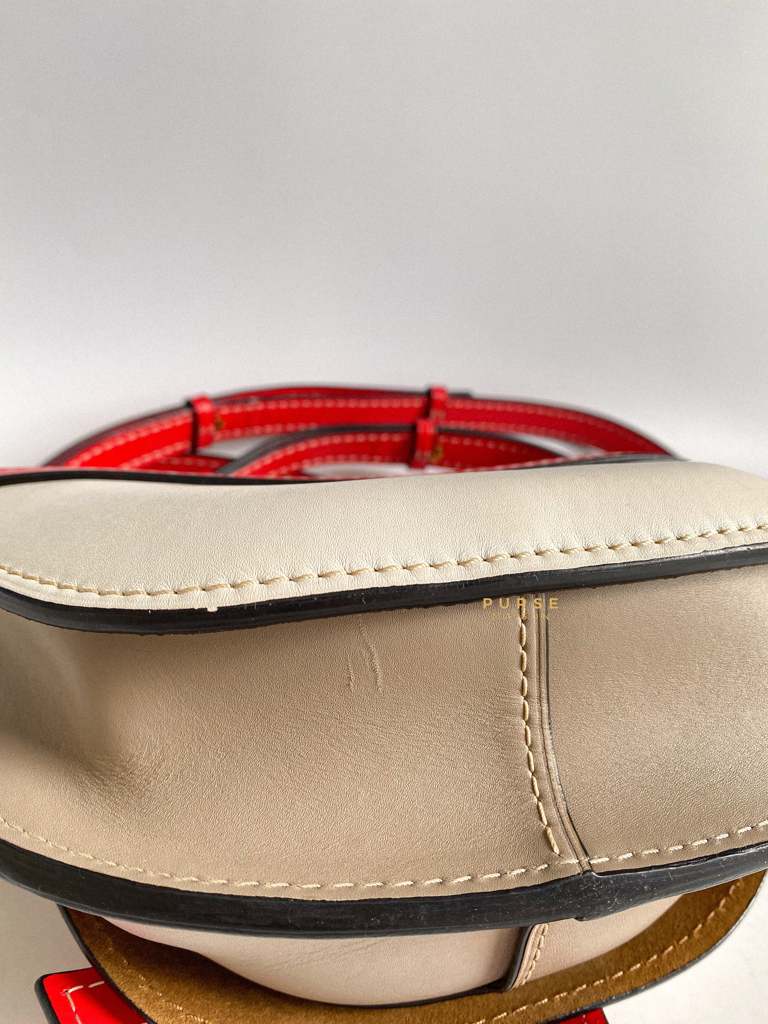 Loewe Gate Small in Red/White/Gray Leather
