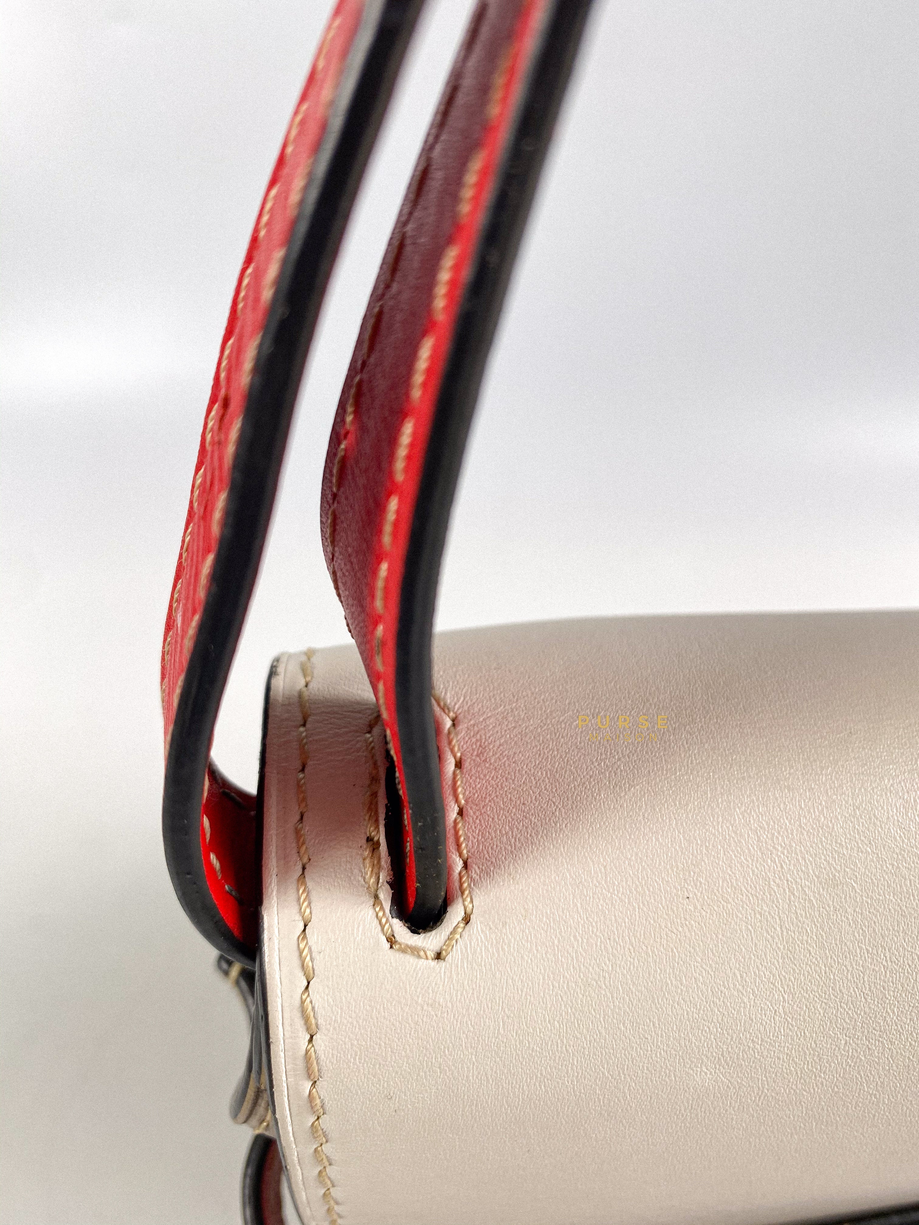 Loewe Gate Small in Red/White/Gray Leather