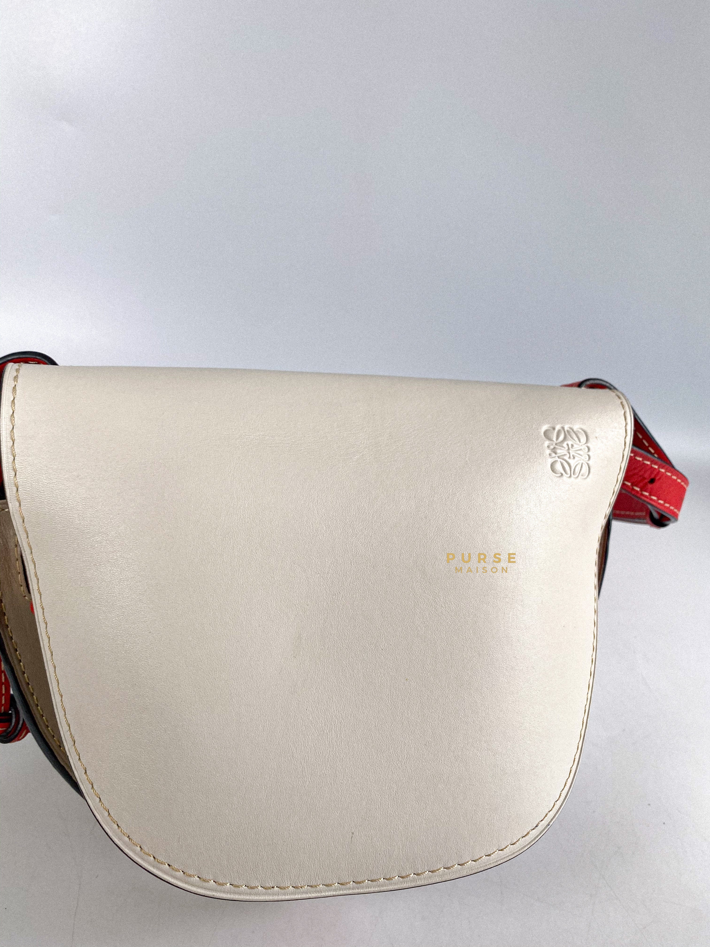 Loewe Gate Small in Red/White/Gray Leather