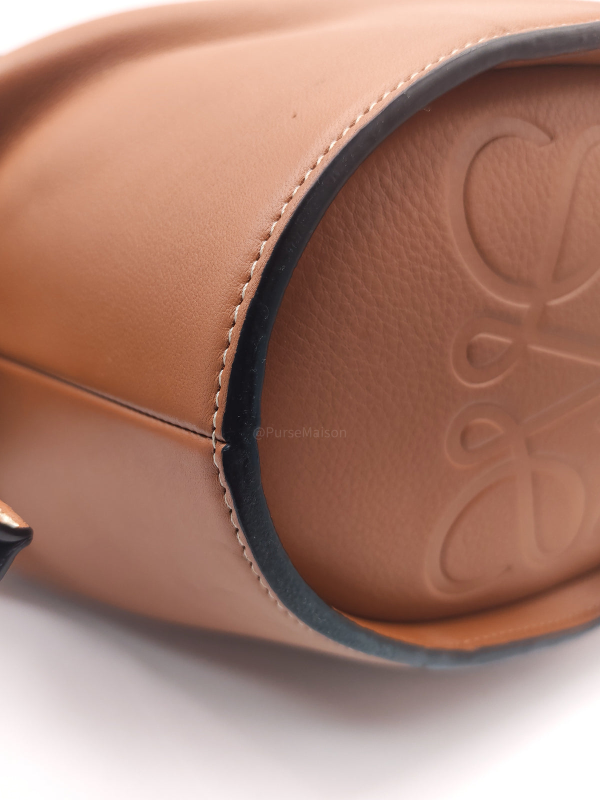 Loewe Large Elephant Bag in Tan Calfskin Leather Silver Hardware | Purse Maison Luxury Bags Shop