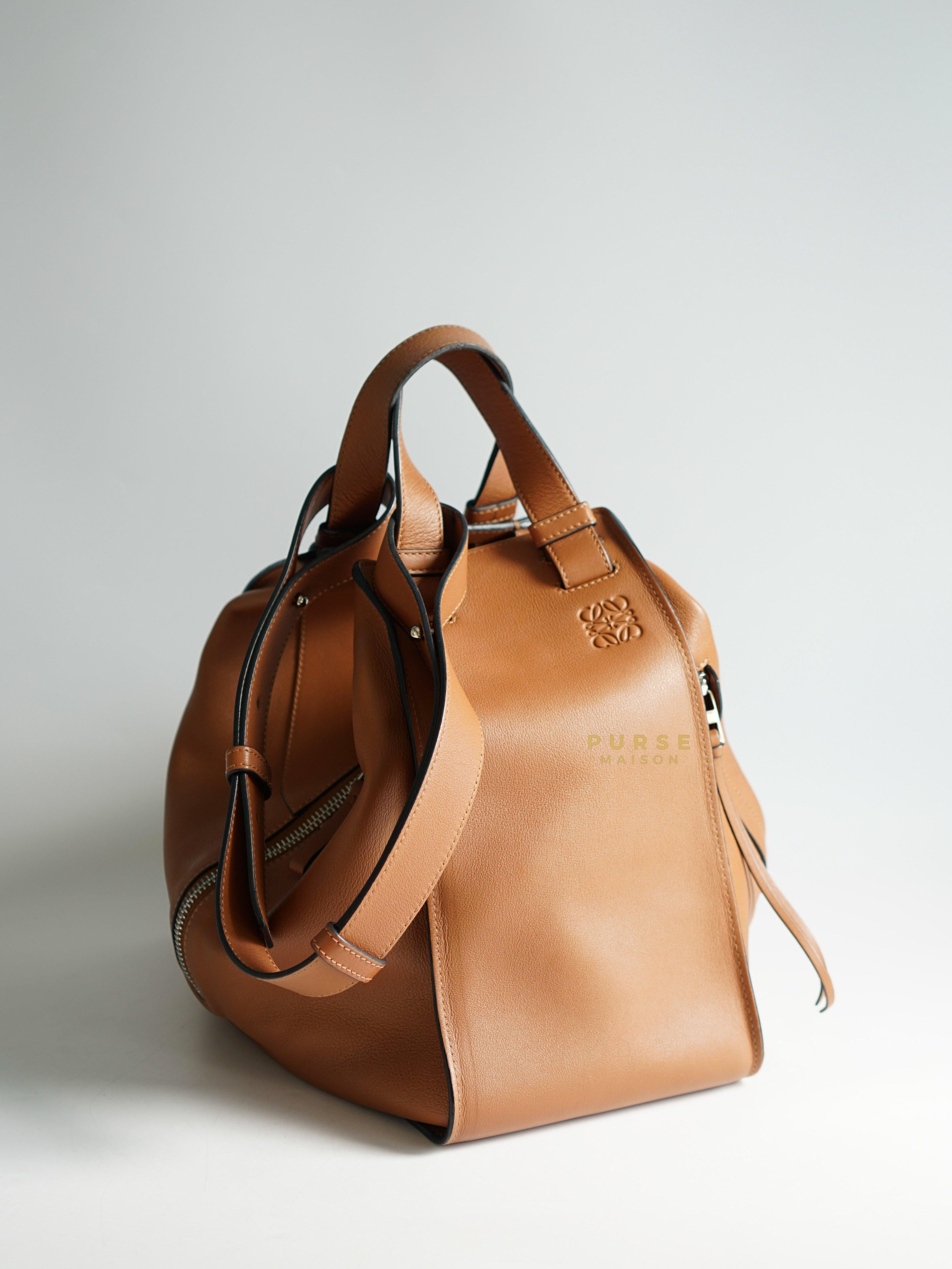 Loewe Large Hammock Bag Brown Soft Grained Calfskin | Purse Maison Luxury Bags Shop