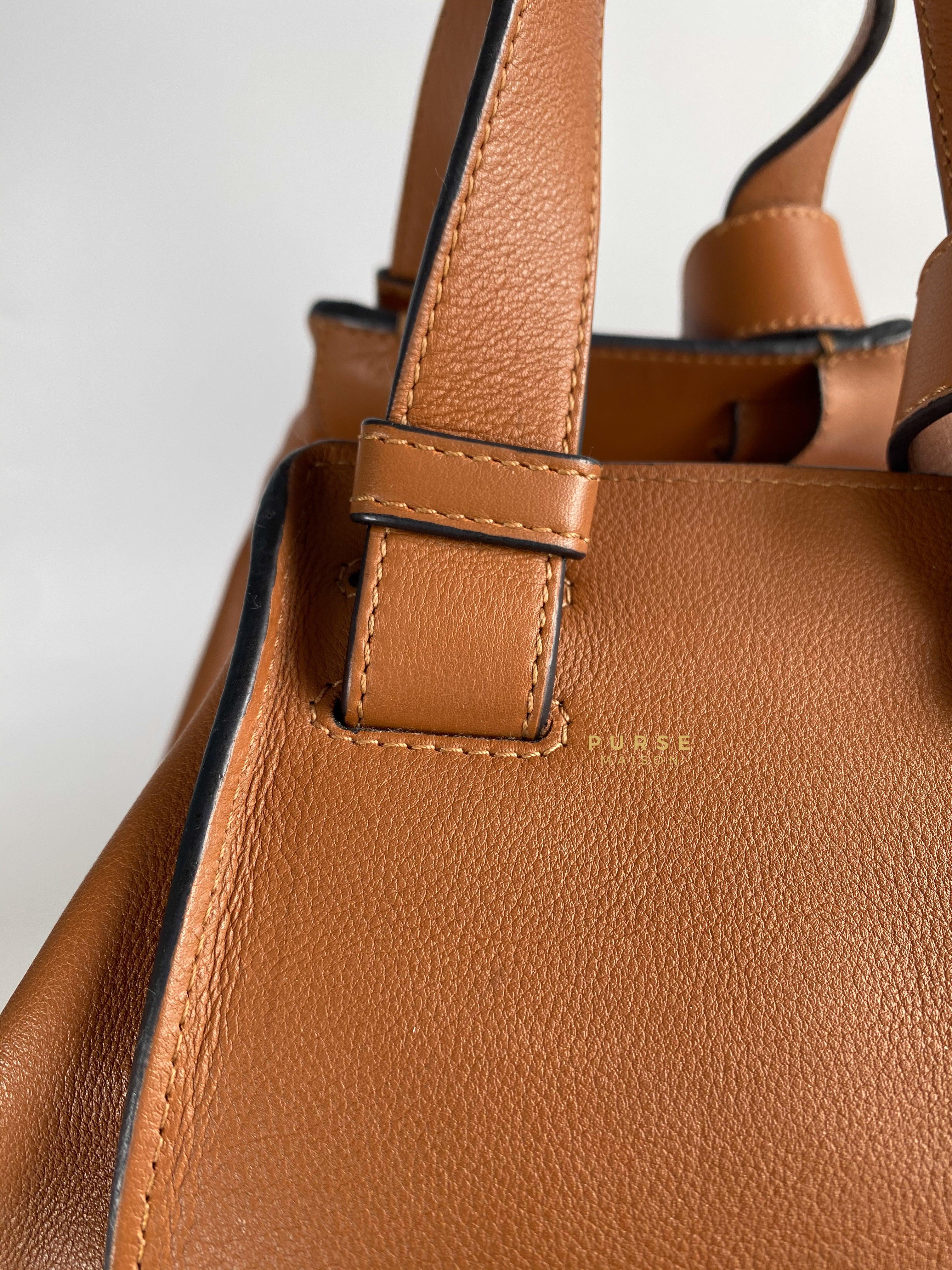 Loewe Large Hammock Bag Brown Soft Grained Calfskin | Purse Maison Luxury Bags Shop