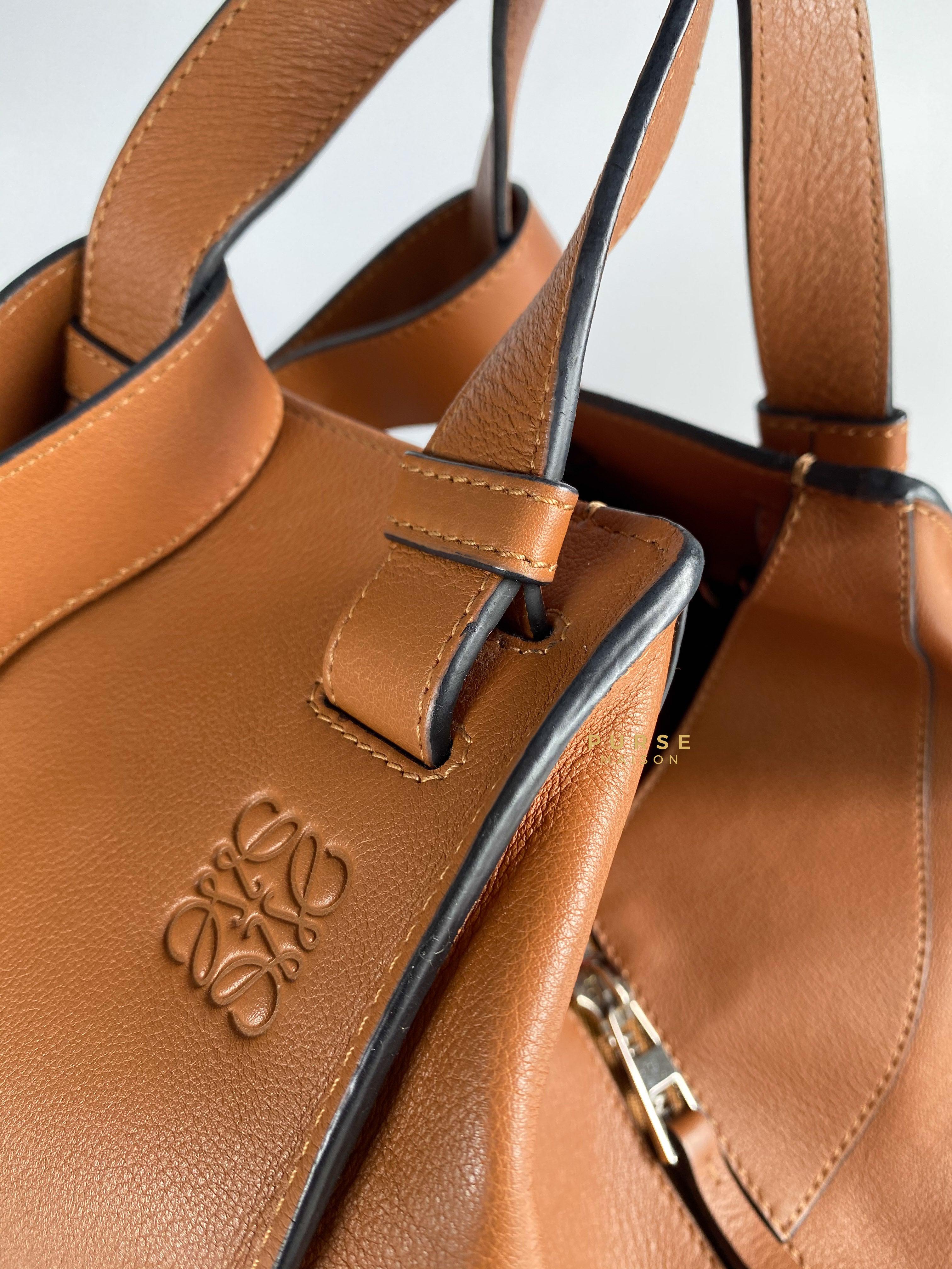 Loewe Large Hammock Bag Brown Soft Grained Calfskin | Purse Maison Luxury Bags Shop