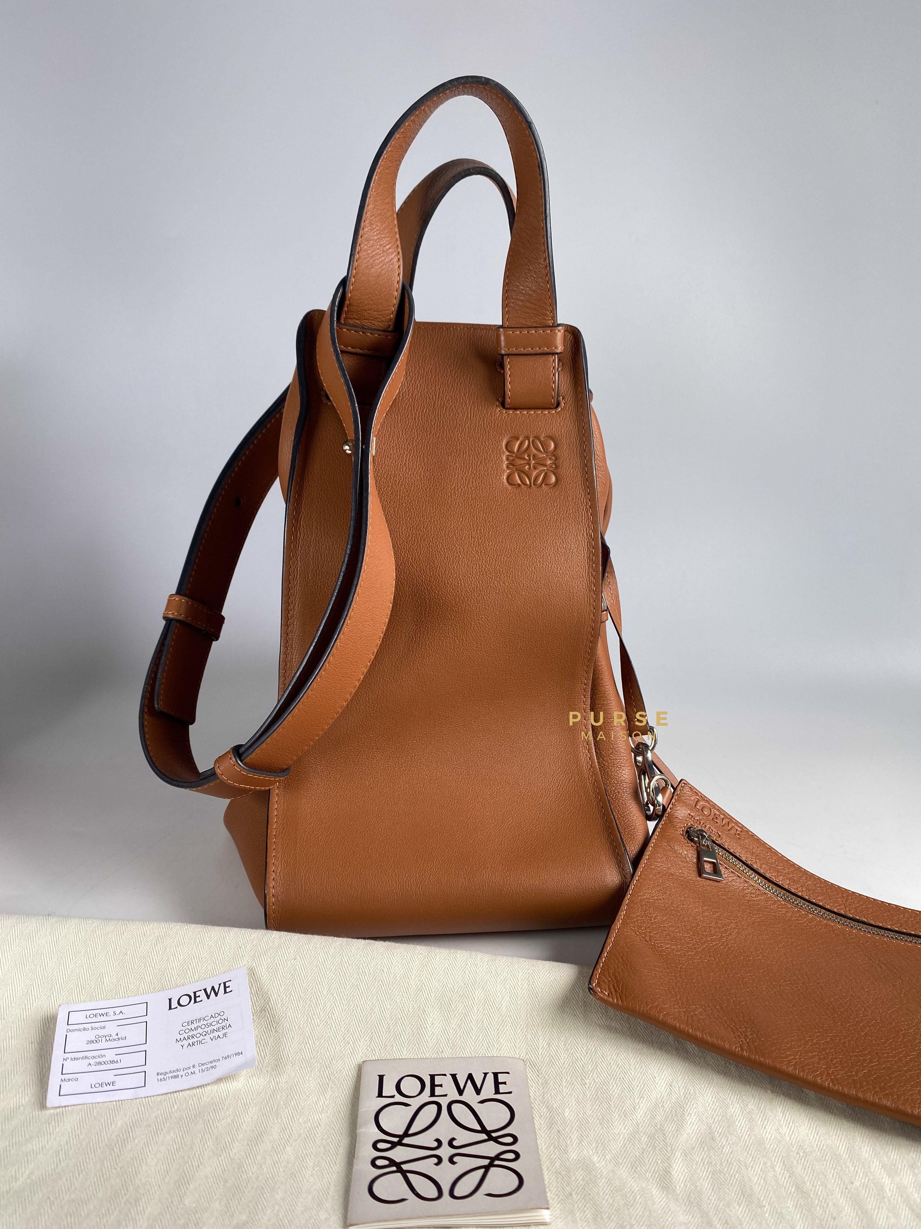 Loewe Large Hammock Bag Brown Soft Grained Calfskin | Purse Maison Luxury Bags Shop