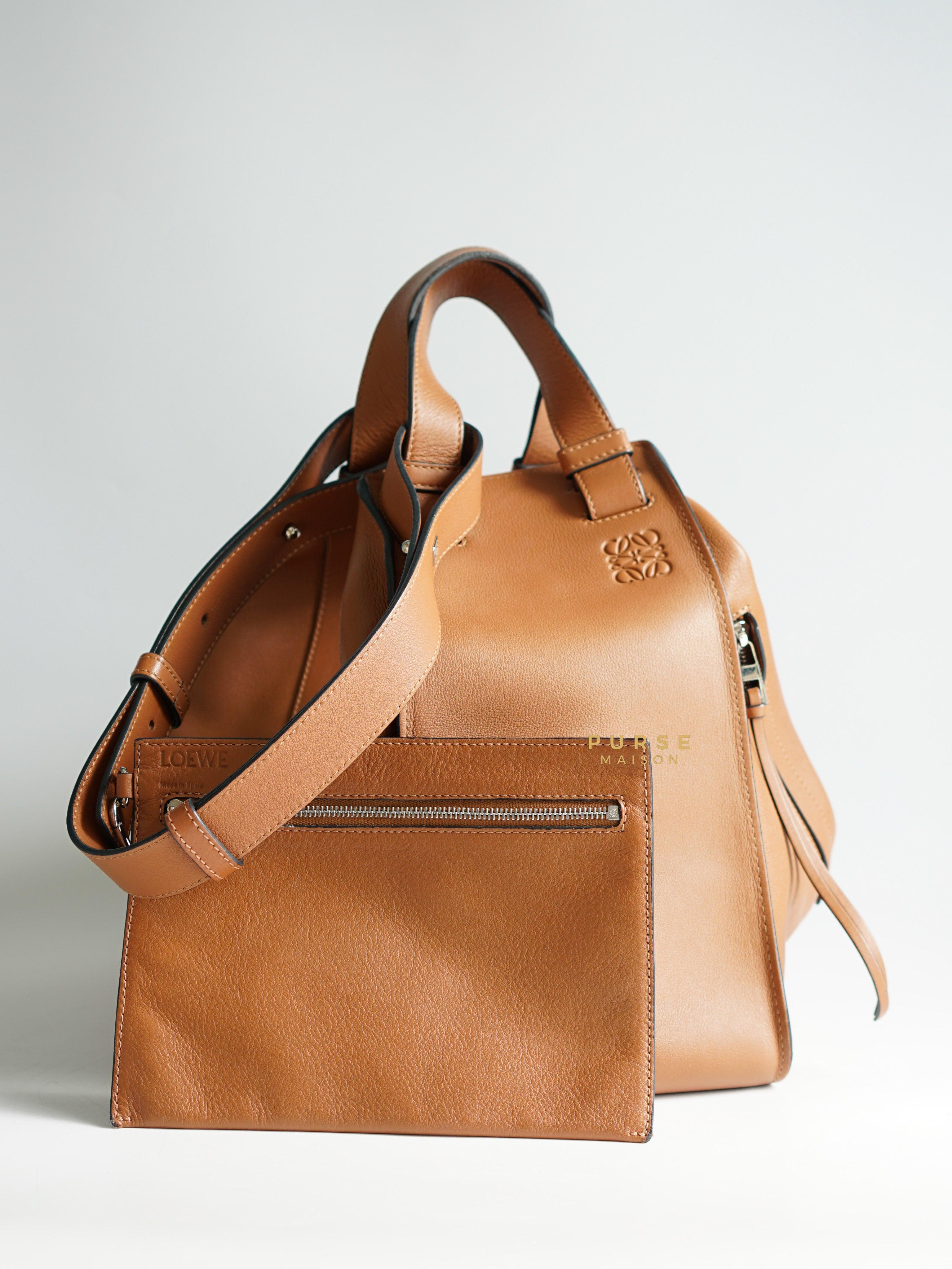 Loewe Large Hammock Bag Brown Soft Grained Calfskin | Purse Maison Luxury Bags Shop