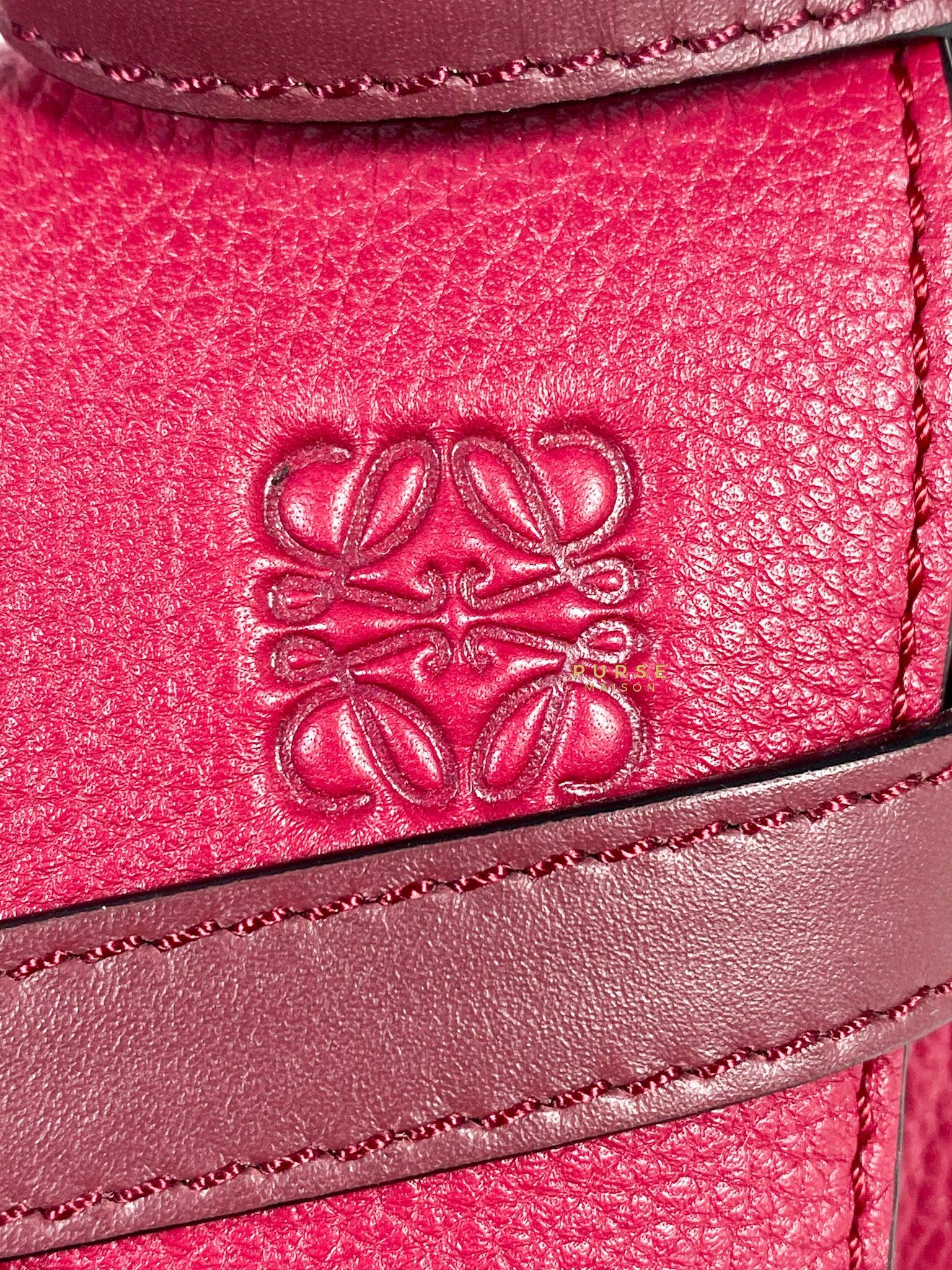 Loewe Mini Gate Raspberry Wine Leather Cross Body Bag