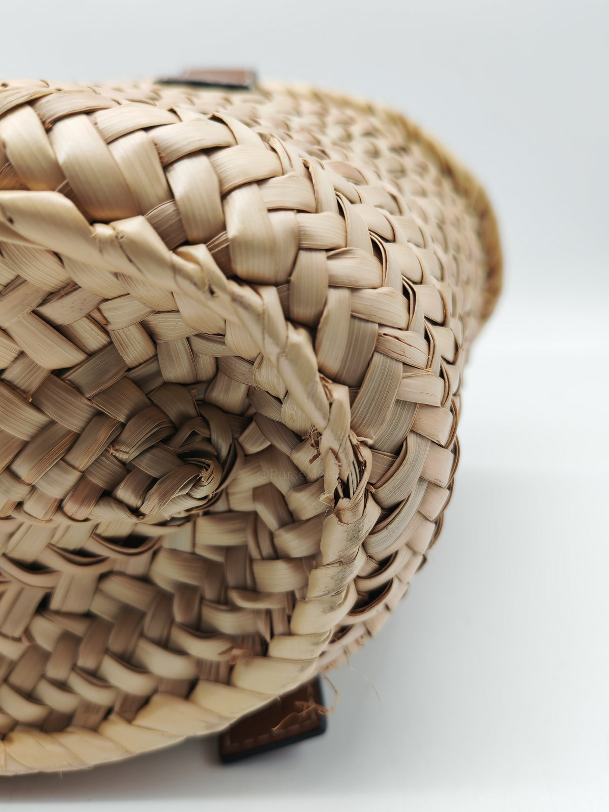 Loewe Palm Leaf & Brown Leather Small Basket Bag | Purse Maison Luxury Bags Shop