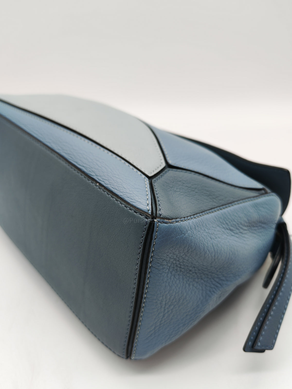 Loewe Puzzle Bag Medium in Tricolor Blue Calfskin Leather and Light Gold Hardware | Purse Maison Luxury Bags Shop