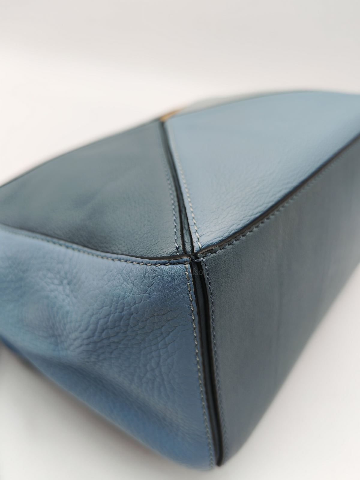 Loewe Puzzle Bag Medium in Tricolor Blue Calfskin Leather and Light Gold Hardware | Purse Maison Luxury Bags Shop