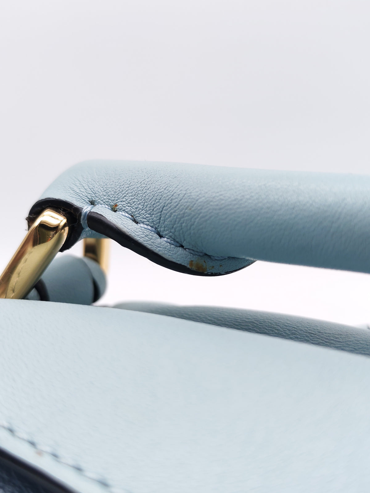 Loewe Puzzle Bag Medium in Tricolor Blue Calfskin Leather and Light Gold Hardware | Purse Maison Luxury Bags Shop