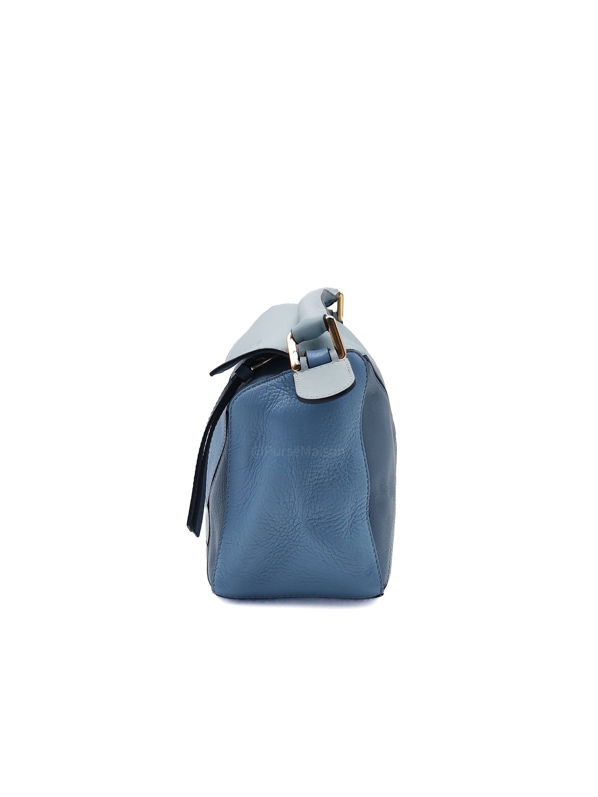 Loewe Puzzle Bag Medium in Tricolor Blue Calfskin Leather and Light Gold Hardware | Purse Maison Luxury Bags Shop