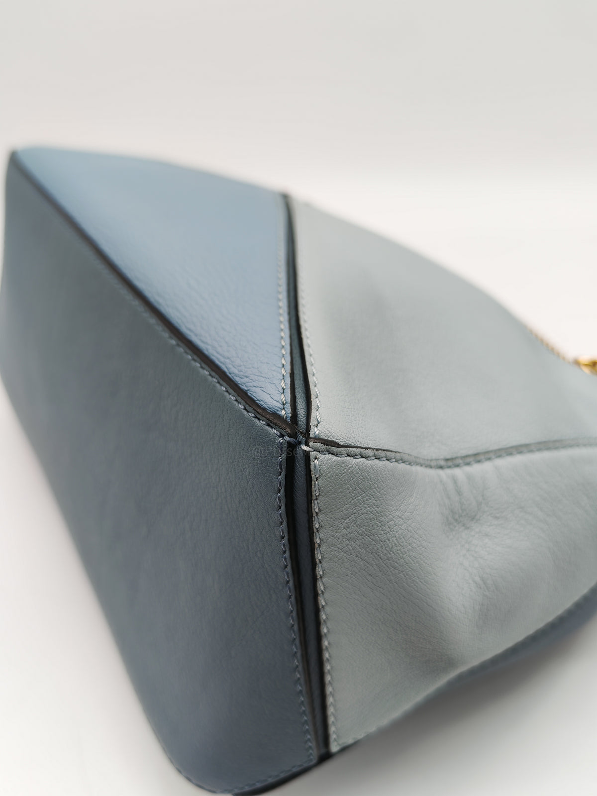 Loewe Puzzle Bag Medium in Tricolor Blue Calfskin Leather and Light Gold Hardware | Purse Maison Luxury Bags Shop