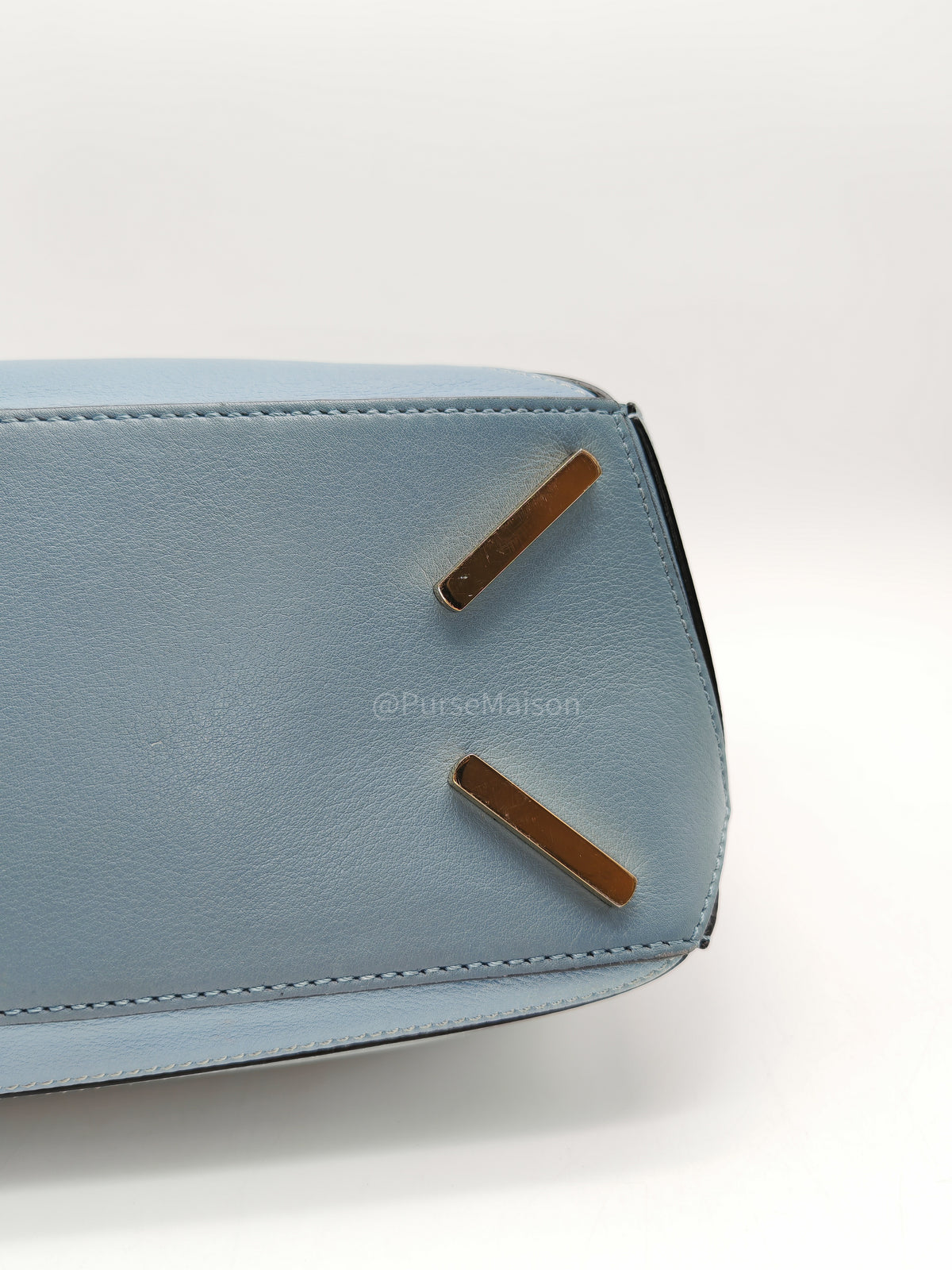 Loewe Puzzle Bag Small in Multi-tone Blue/Aqua Colorway Calfskin Leather and Gold Hardware | Purse Maison Luxury Bags Shop