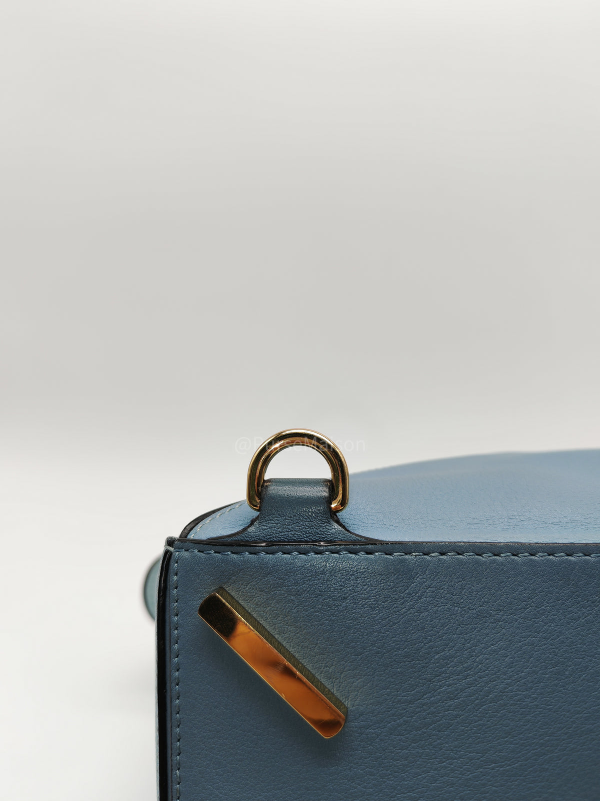 Loewe Puzzle Bag Small in Multi-tone Blue/Aqua Colorway Calfskin Leather and Gold Hardware | Purse Maison Luxury Bags Shop