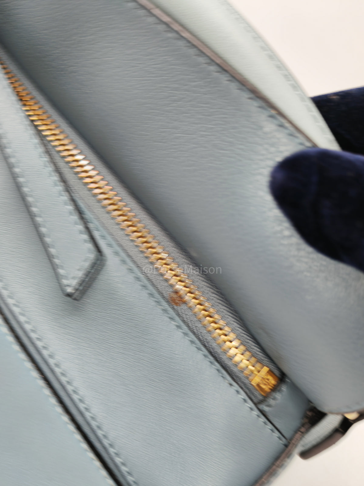 Loewe Puzzle Bag Small in Multi-tone Blue/Aqua Colorway Calfskin Leather and Gold Hardware | Purse Maison Luxury Bags Shop