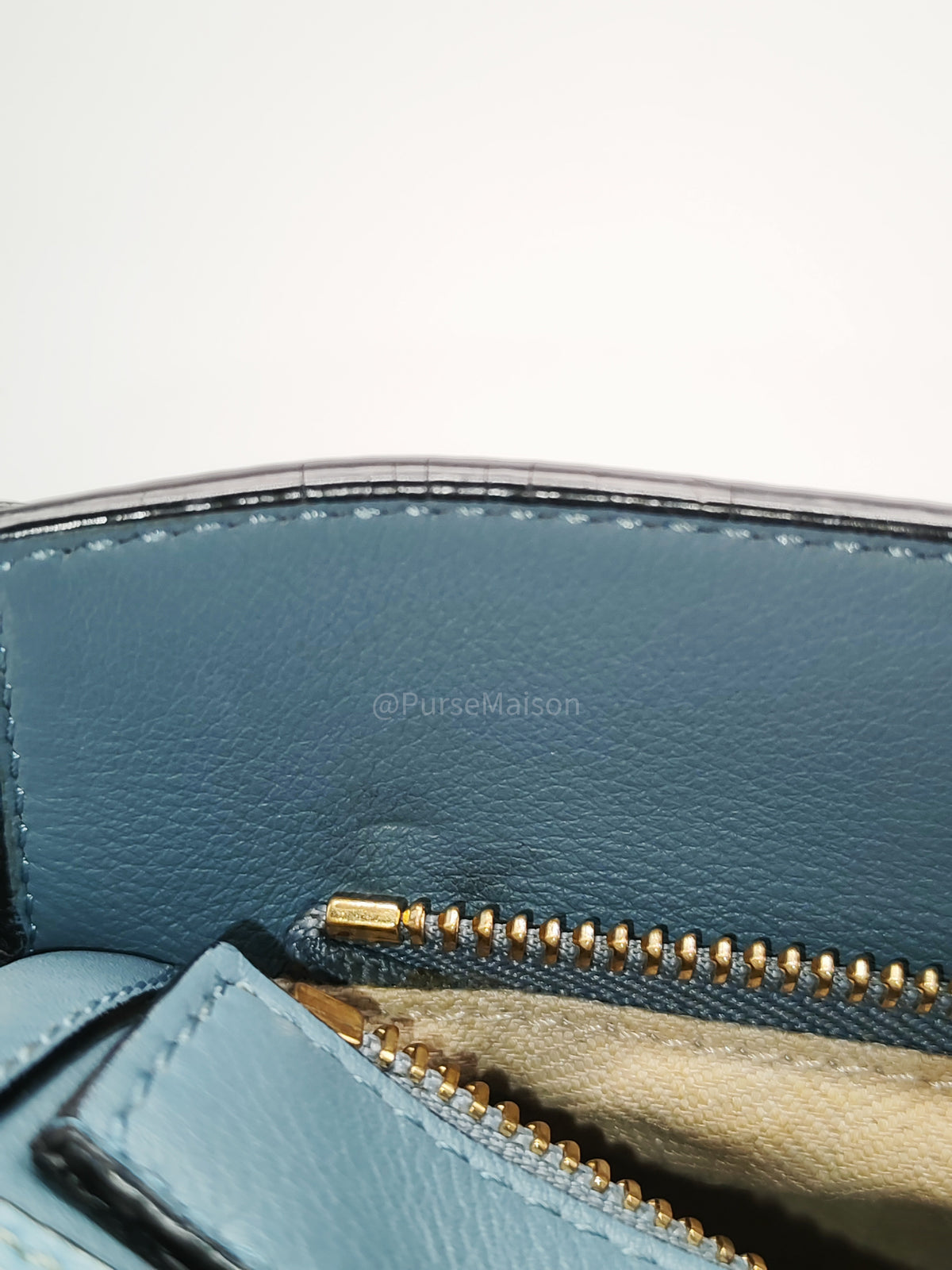 Loewe Puzzle Bag Small in Multi-tone Blue/Aqua Colorway Calfskin Leather and Gold Hardware | Purse Maison Luxury Bags Shop