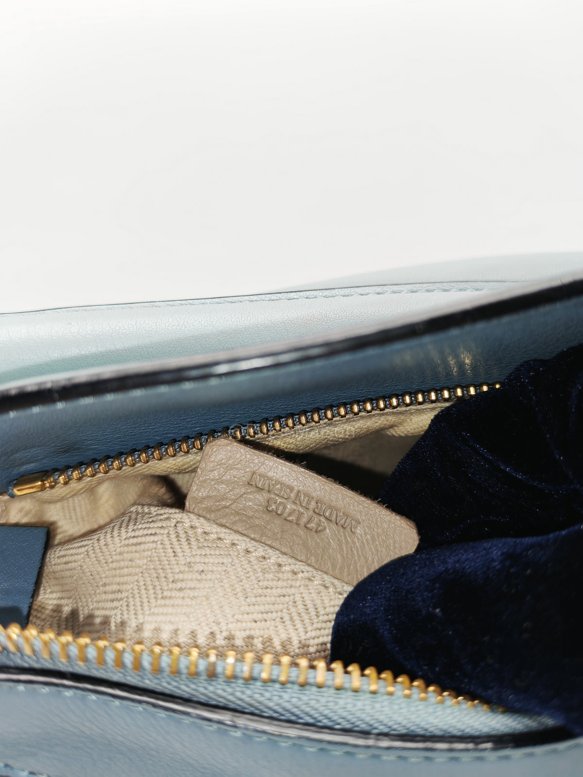 Loewe Puzzle Bag Small in Multi-tone Blue/Aqua Colorway Calfskin Leather and Gold Hardware | Purse Maison Luxury Bags Shop