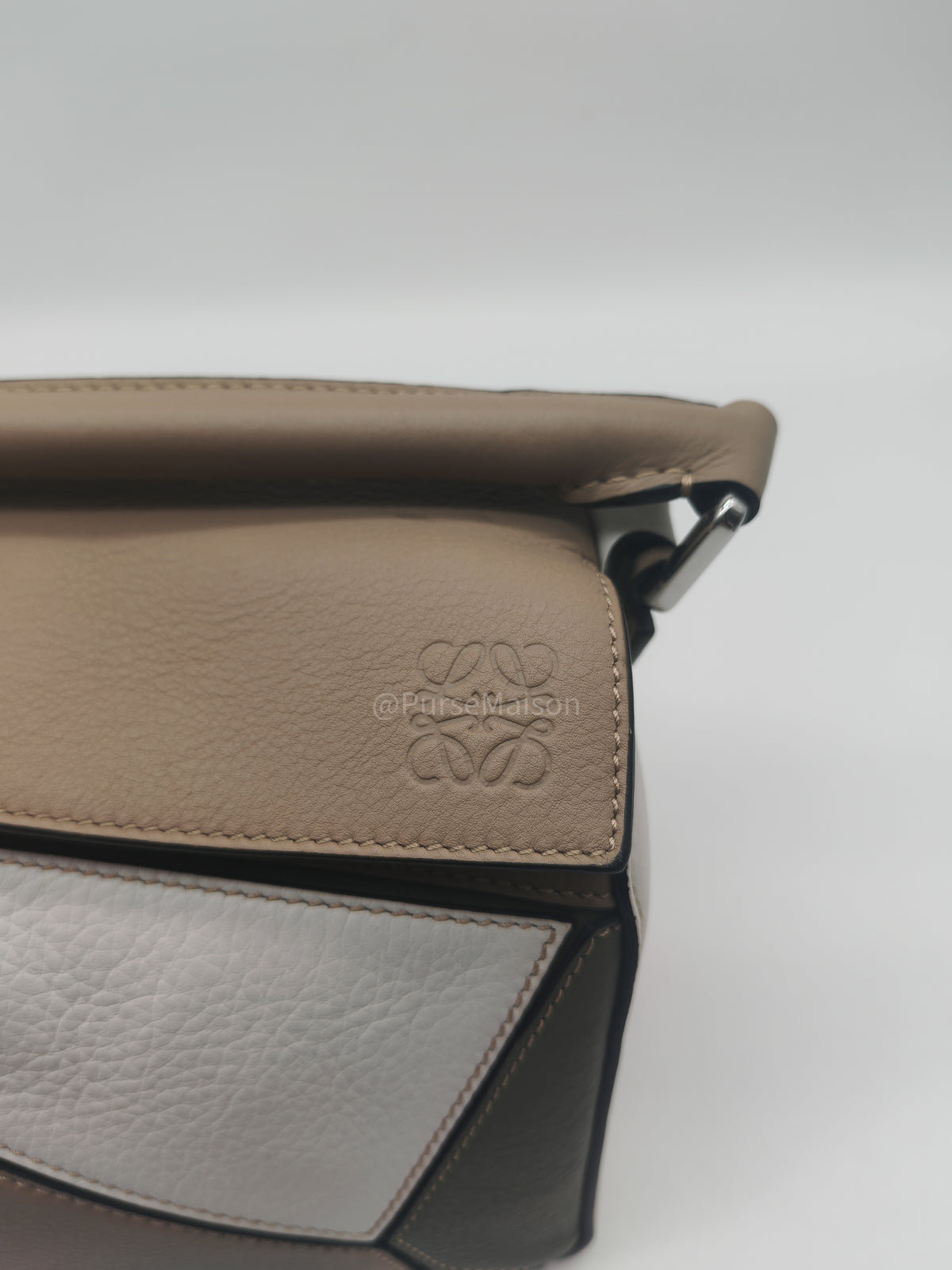 Loewe Puzzle Bag Small in Tricolor Calfskin Leather and Silver Hardware | Purse Maison Luxury Bags Shop