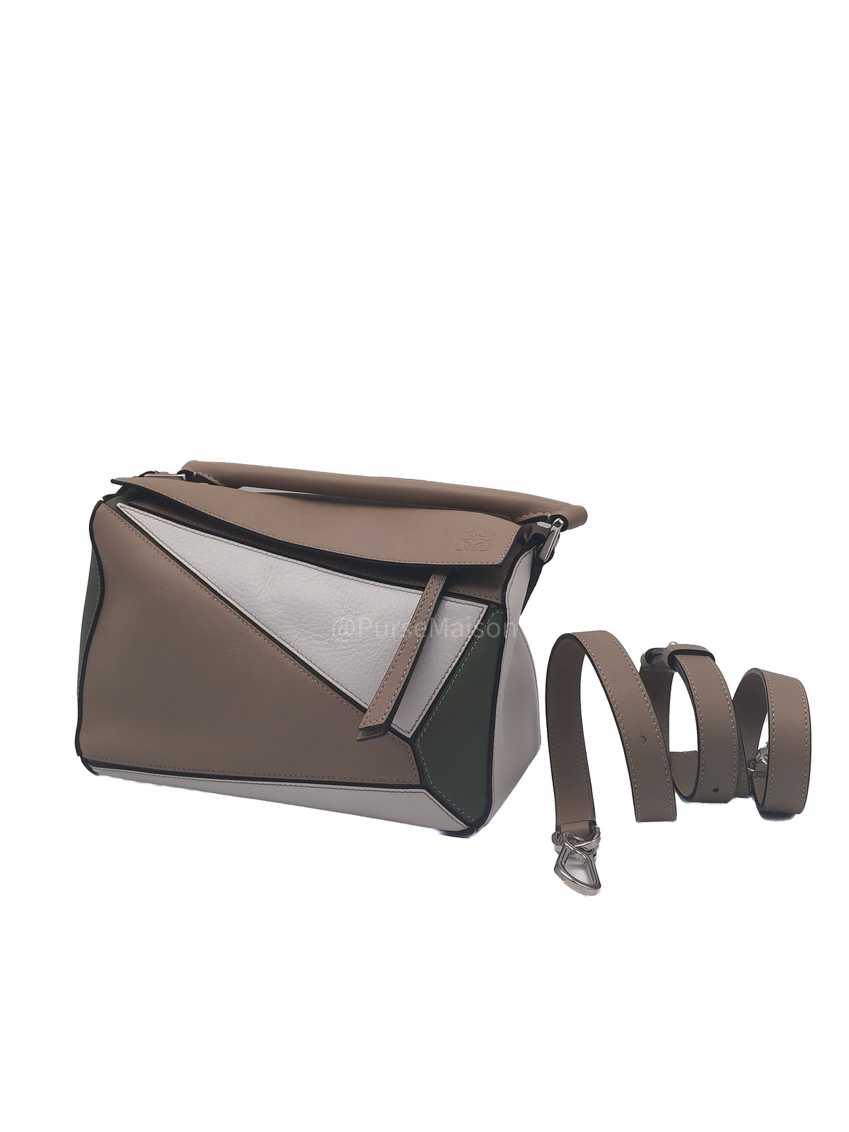 Loewe Puzzle Bag Small in Tricolor Calfskin Leather and Silver Hardware | Purse Maison Luxury Bags Shop