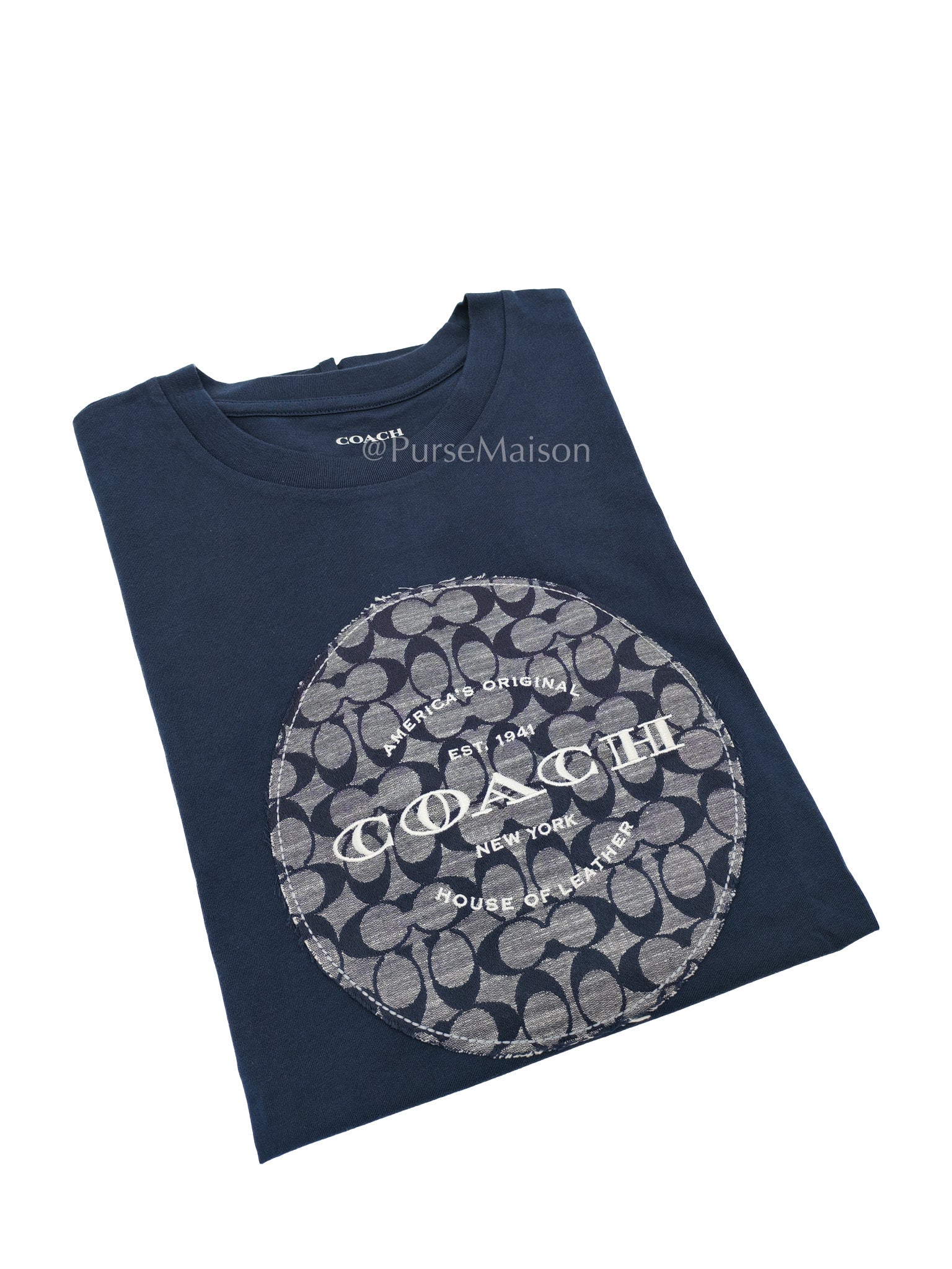 Logo Dark Blue Cotton T-Shirt Size L | Purse Maison Luxury Bags Shop