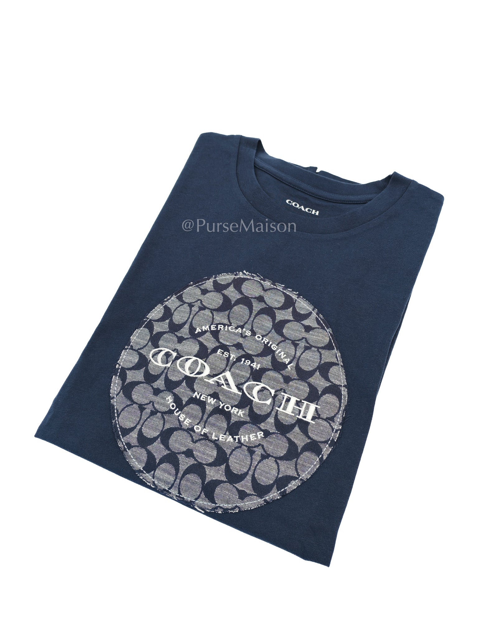 Logo Dark Blue Cotton T-Shirt Size L | Purse Maison Luxury Bags Shop