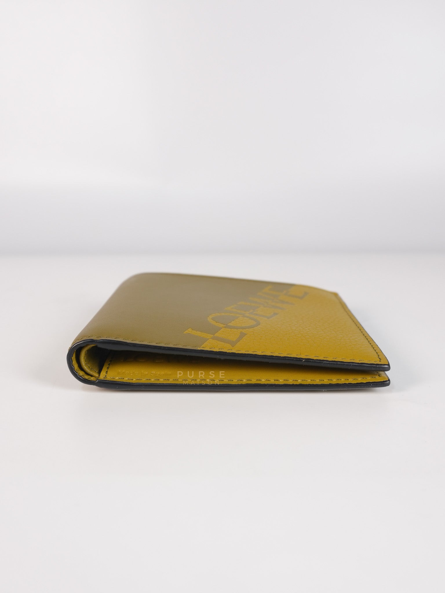 Logo Signature Print in Olive Calfskin Leather | Purse Maison Luxury Bags Shop