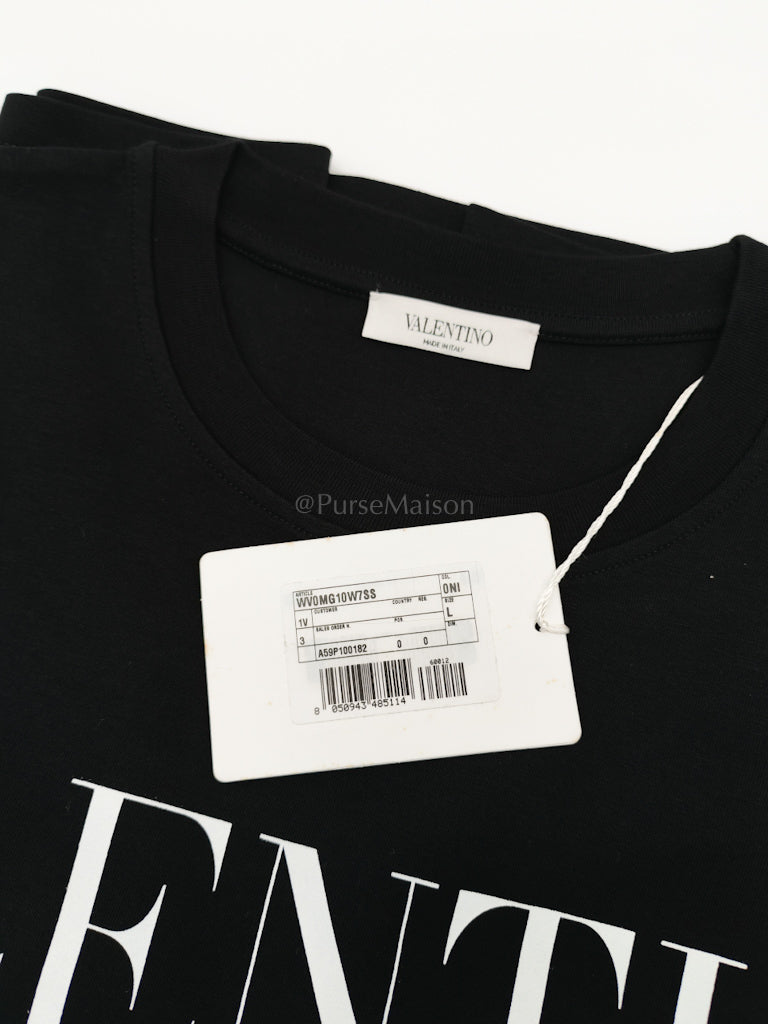 Logo T-shirt in Black Cotton Size Large | Purse Maison Luxury Bags Shop