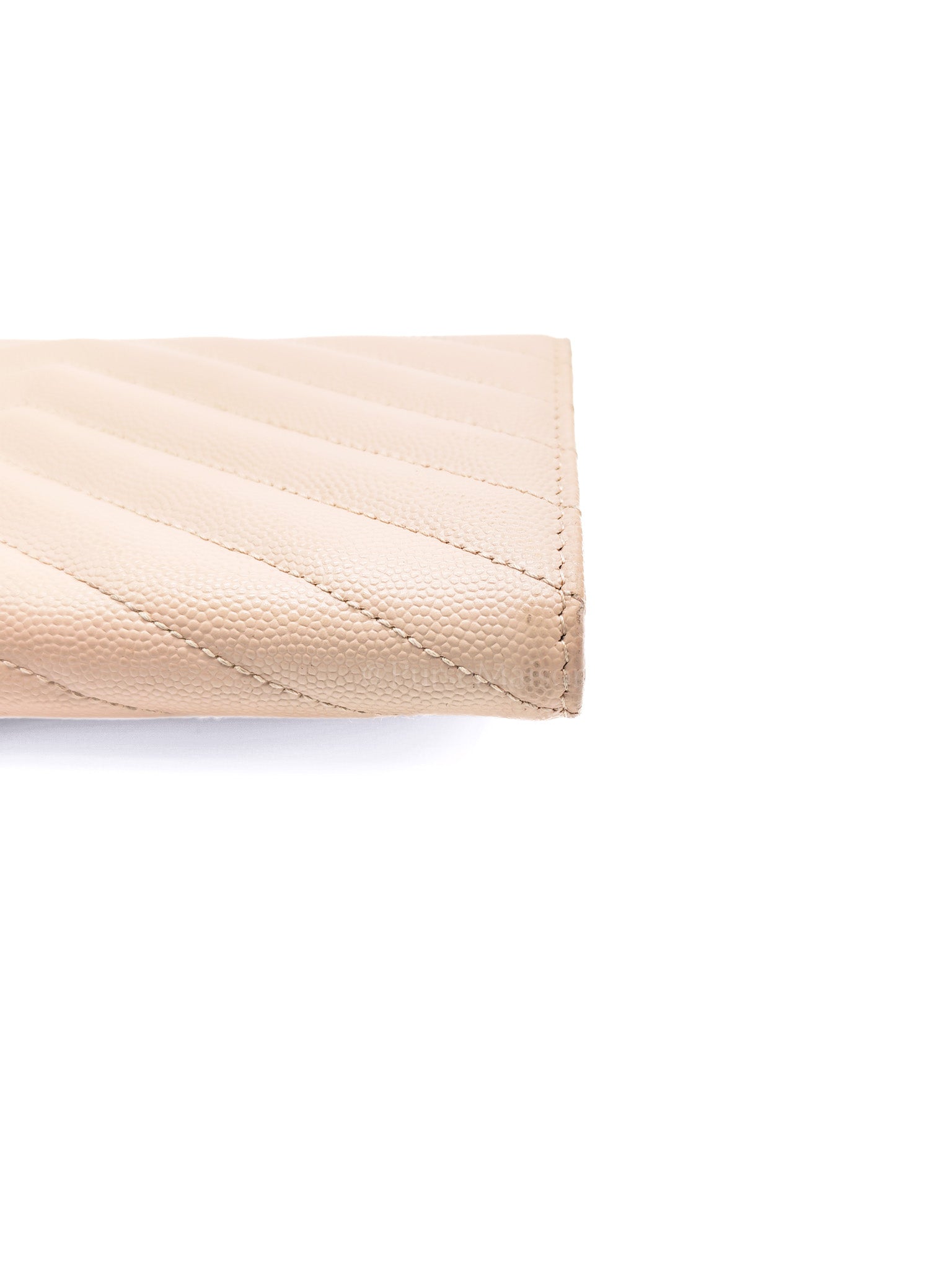 Long Flap Wallet in Nude Pink Grain De Poudre Leather Silver Hardware | Purse Maison Luxury Bags Shop