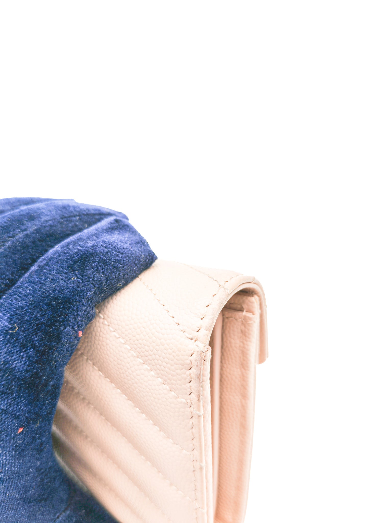 Long Flap Wallet in Nude Pink Grain De Poudre Leather Silver Hardware | Purse Maison Luxury Bags Shop