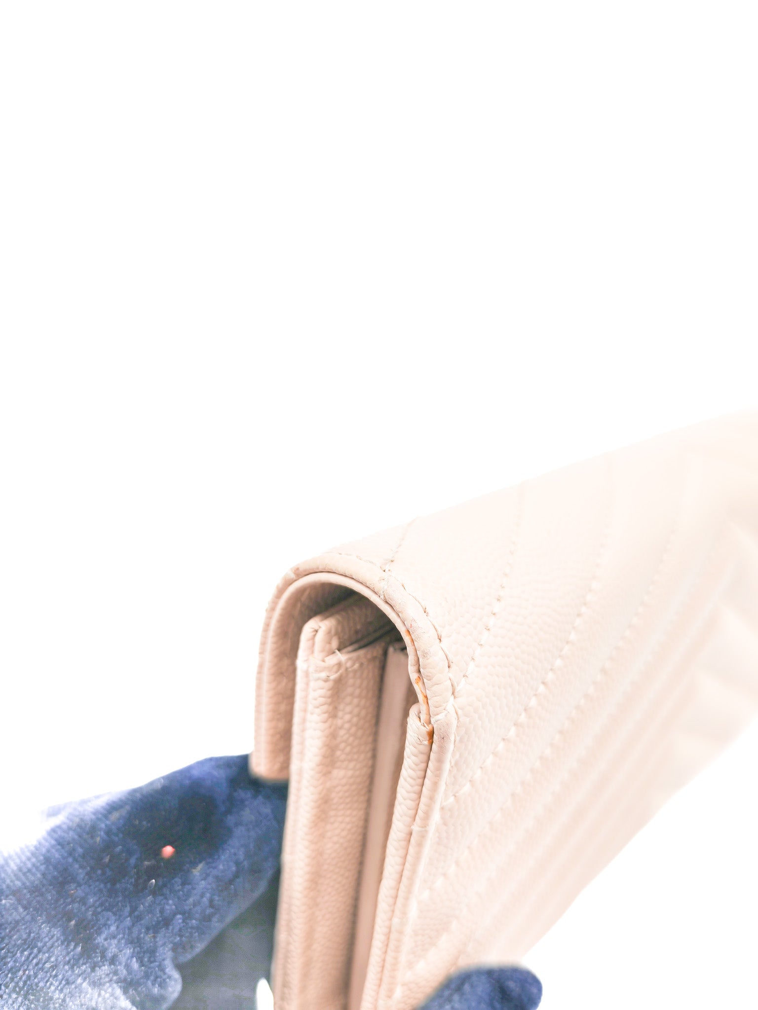 Long Flap Wallet in Nude Pink Grain De Poudre Leather Silver Hardware | Purse Maison Luxury Bags Shop