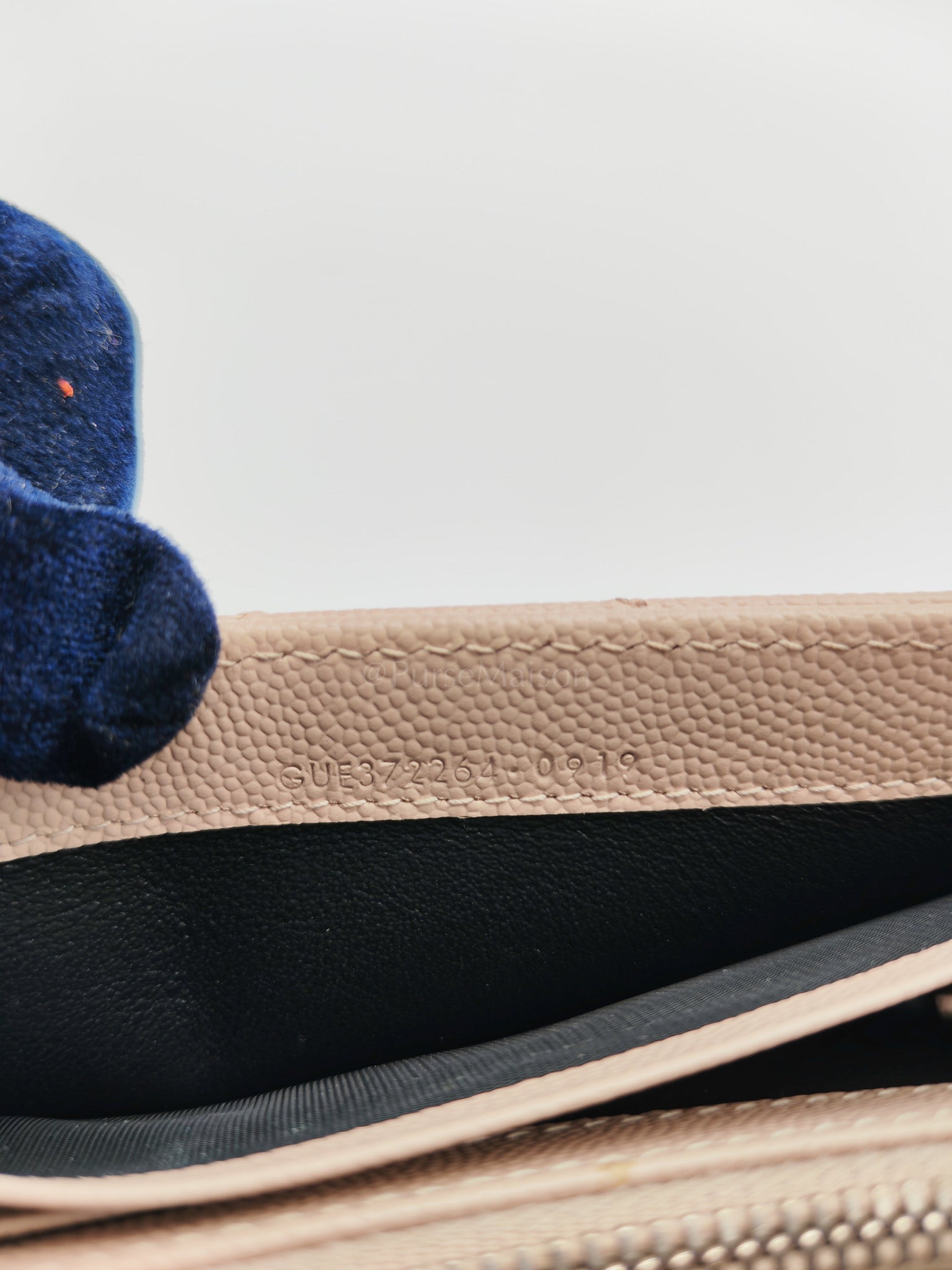 Long Flap Wallet in Nude Pink Grain De Poudre Leather Silver Hardware | Purse Maison Luxury Bags Shop