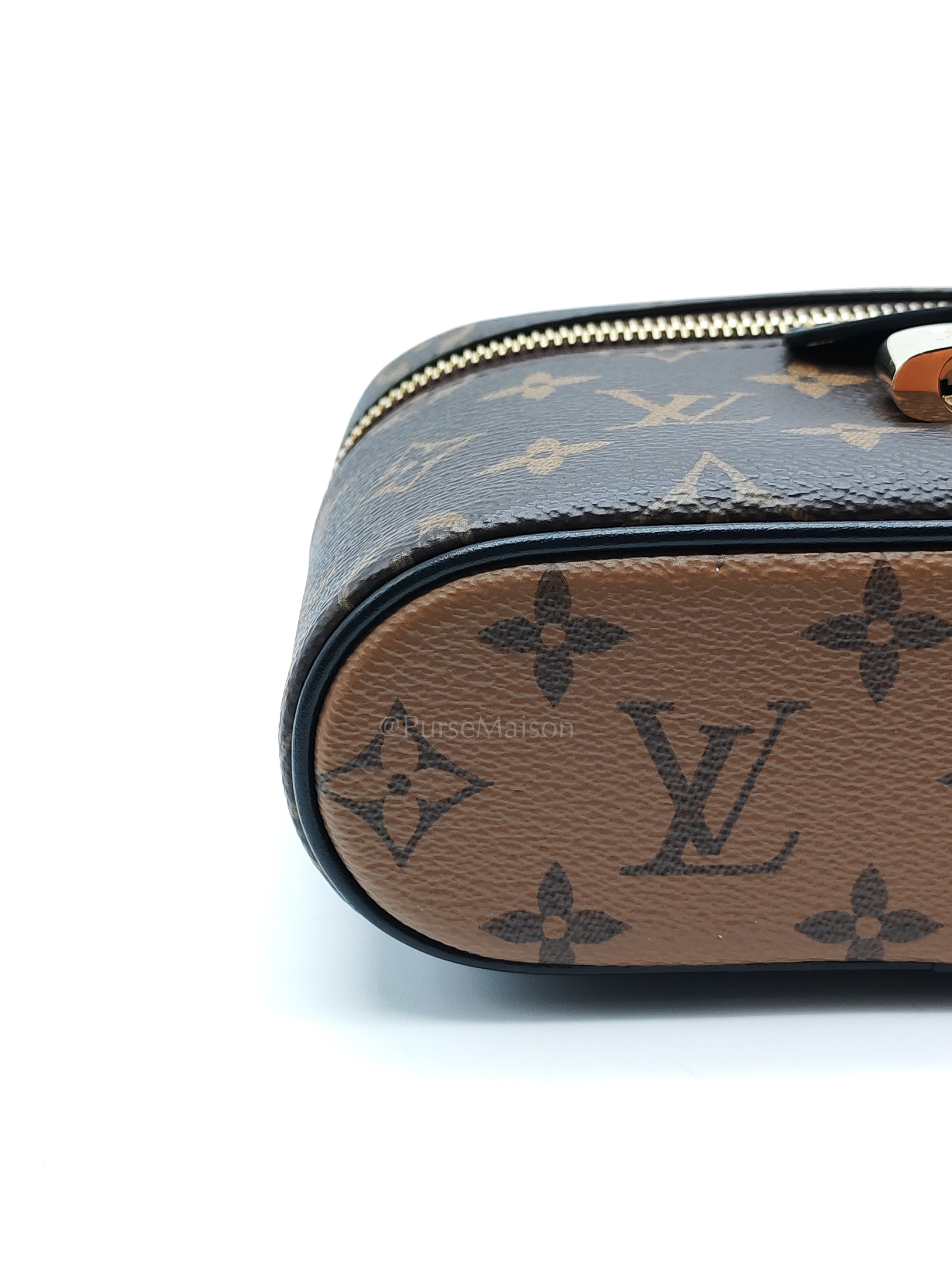 Long Vanity Chain Pouch in Reverse Monogram Canvas Shoulder Bag (Microchip) | Purse Maison Luxury Bags Shop