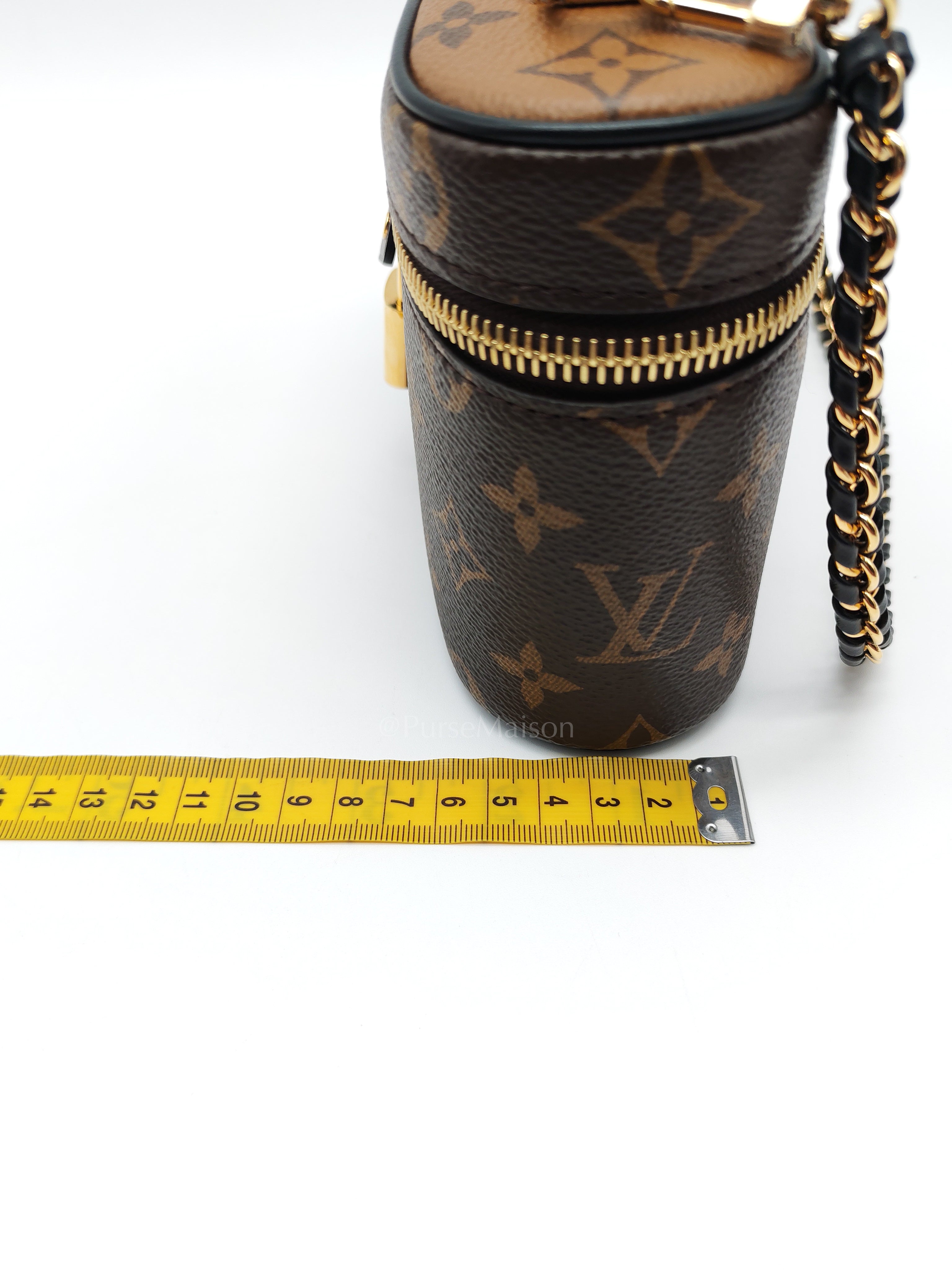Long Vanity Chain Pouch in Reverse Monogram Canvas Shoulder Bag (Microchip) | Purse Maison Luxury Bags Shop